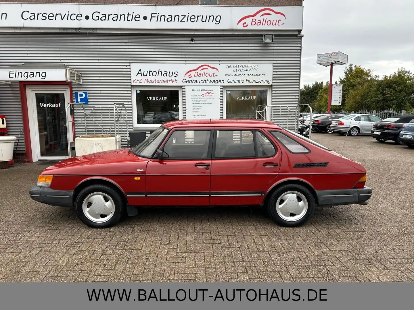 Saab 900 *2.HAND*STHZ*LEDER*H-KENNZEICHEN*SD*TÜV 12/26 Piros - 1