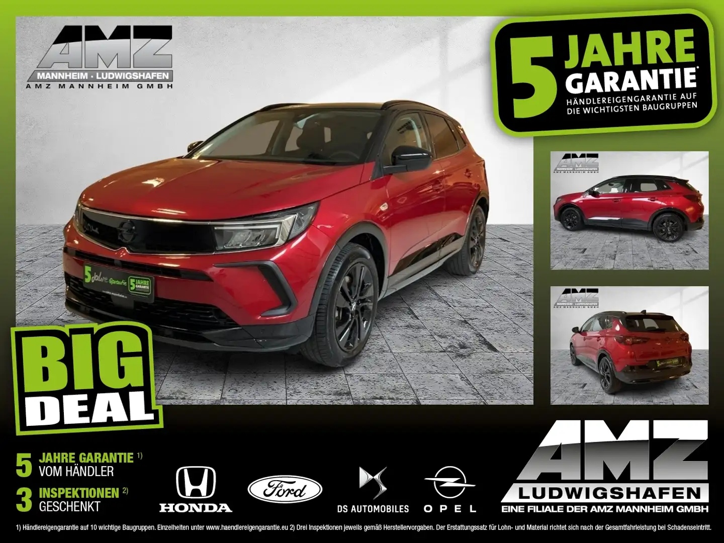 Opel Grandland 1.6 Turbo GS Line ACC+Alcantara+LED Rot - 1