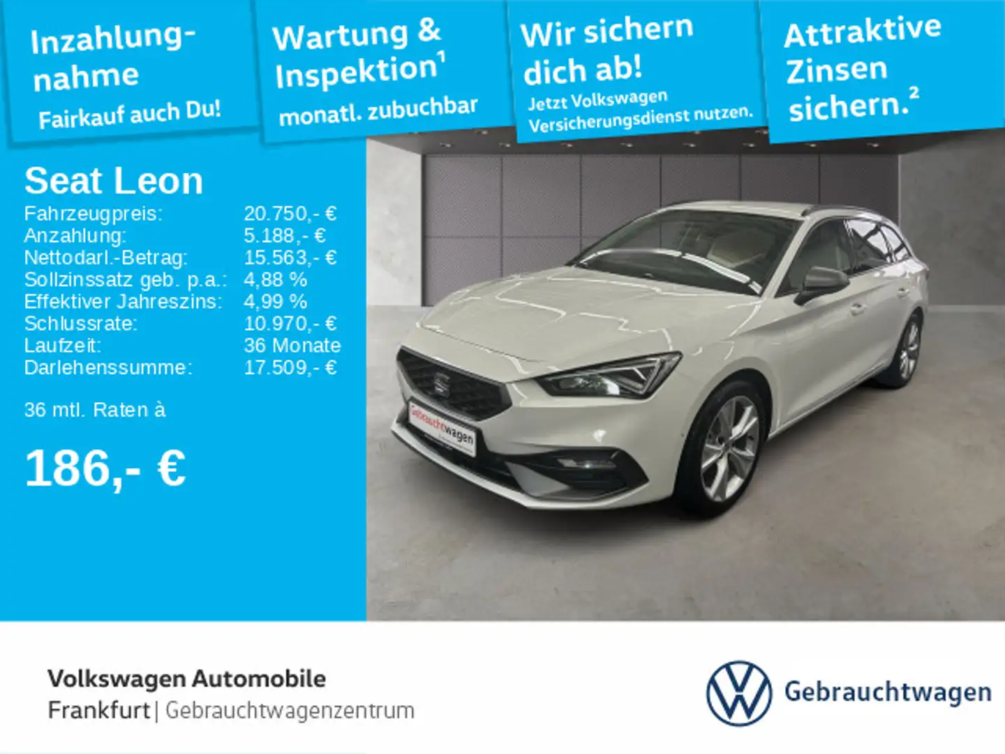 SEAT Leon Sportstourer 1.0 TSI FR! Nur an EXPORT in D Weiß - 1
