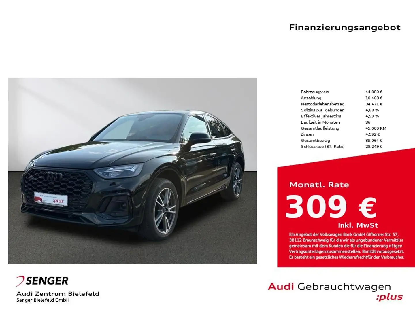 Audi Q5 Sportback S line 40 TDI quattro MMI LED Zwart - 1
