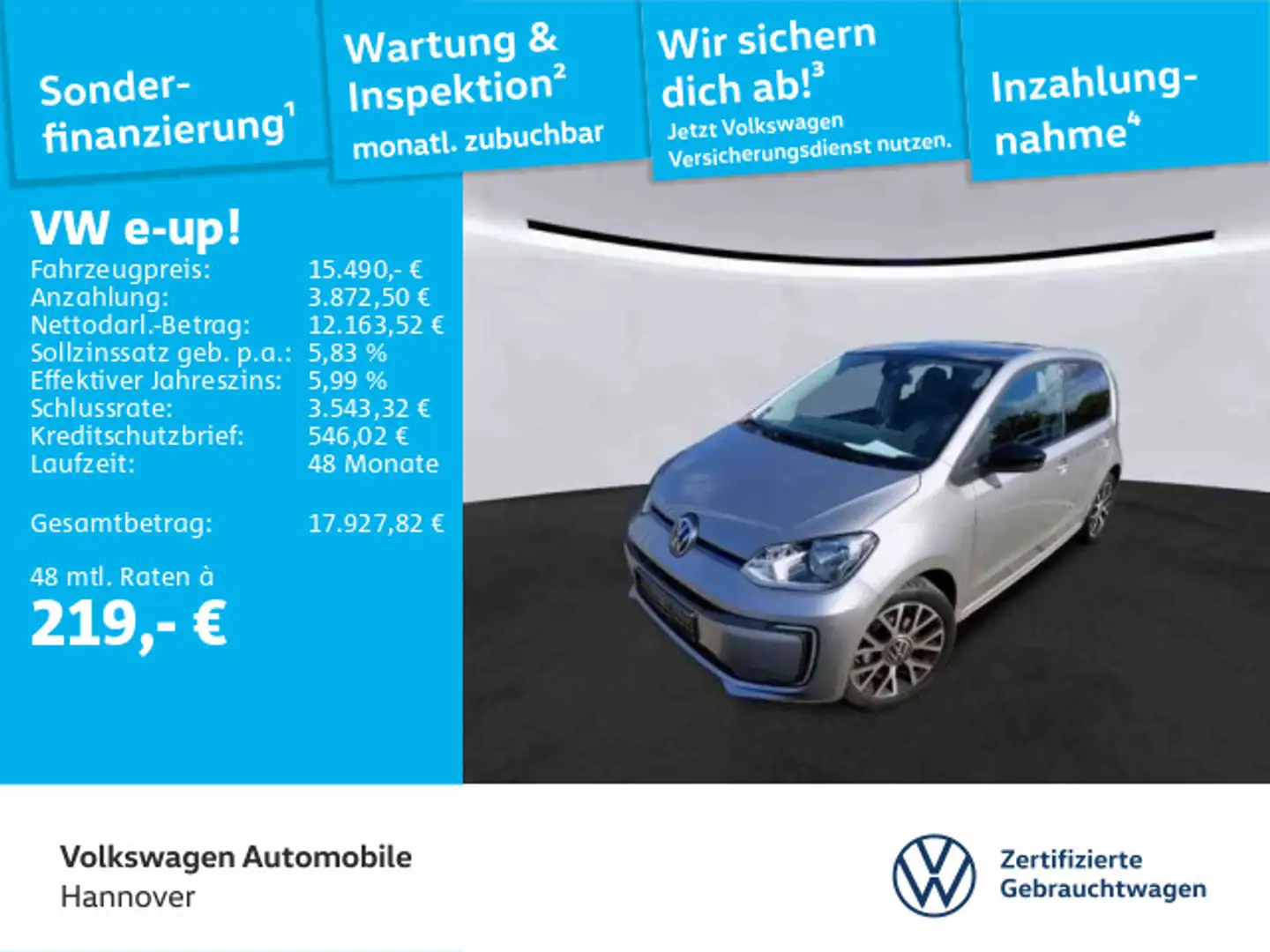 Volkswagen e-up! Style Plus Kamera SHZ PDC GRA Klima Silber - 1