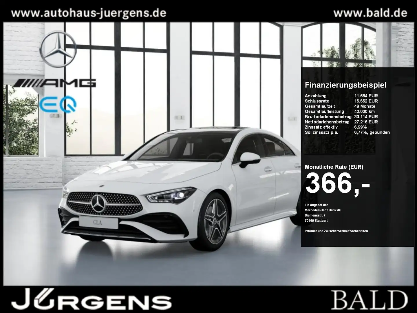 Mercedes-Benz CLA 200 Coupé AMG-Sport/MLB/Pano/Stdhz/Distr/18" Weiß - 1