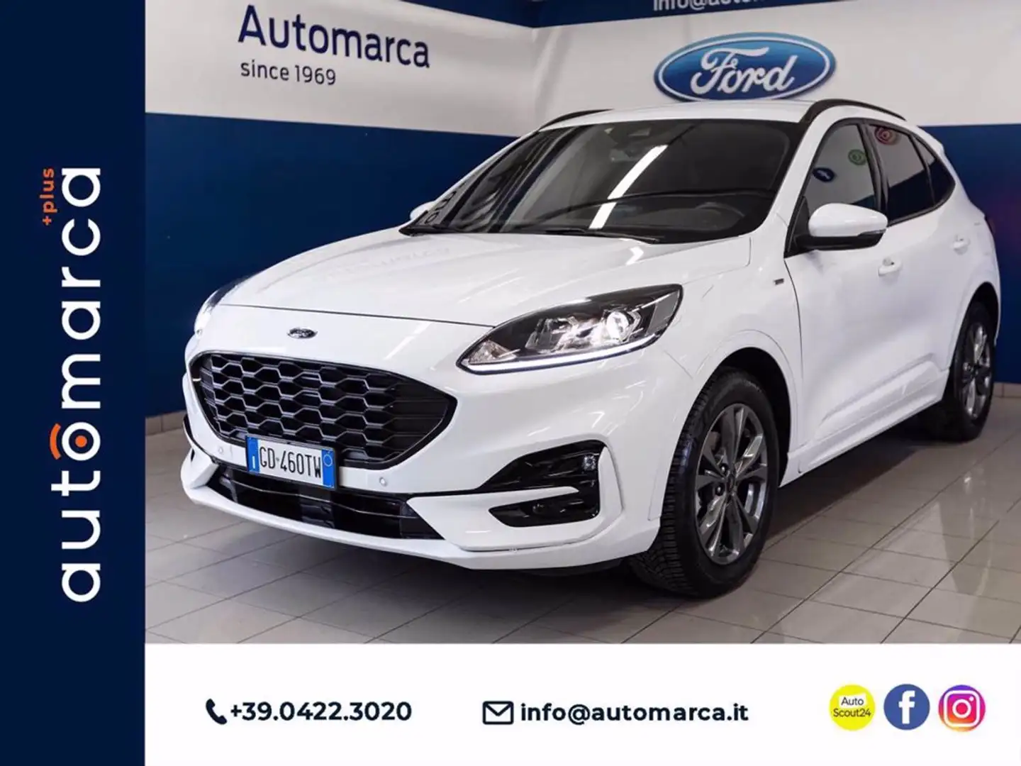 Ford Kuga 2.5 Full Hybrid 190 CV CVT 2WD ST-Line Bianco - 1