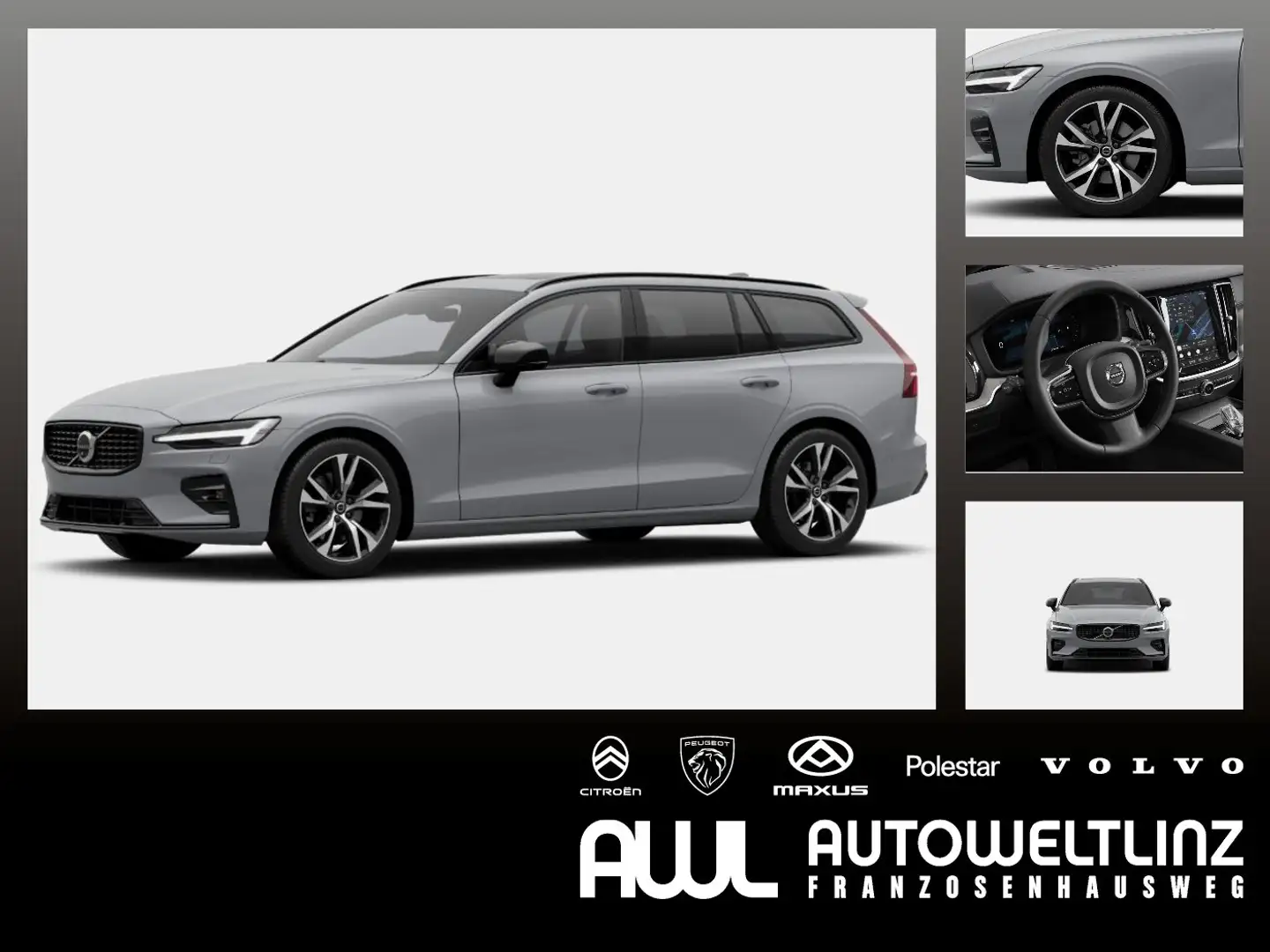 Volvo V60 Kombi B4 (Benzin) Ultra Dark ACC+LED+Navi+SD Grau - 1
