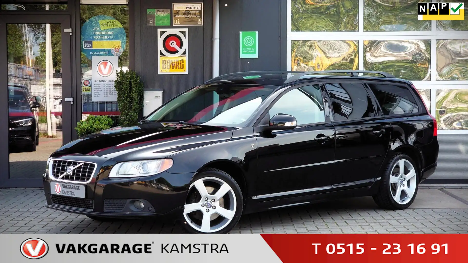 Volvo V70 2.4 D5 185 PK Navi/Airco/Cruise/Leder/Trekhaak Negro - 1
