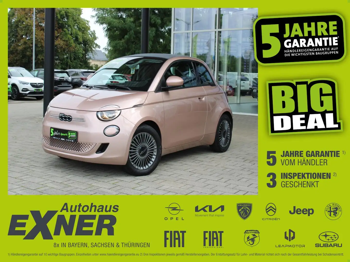 Fiat 500e Cabrio ICON - 42 kWh Navi+SHZ+Winterp.+LM Gold - 1