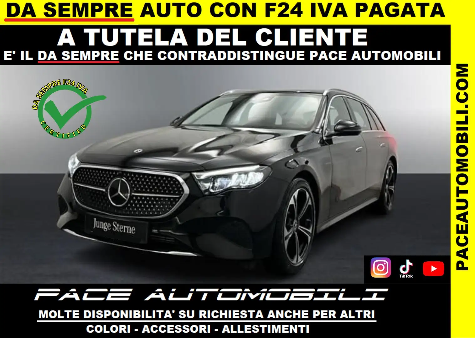 Mercedes-Benz E 220 D SW T AVANTGARDE SPORT LED PDC KAMERA NAVI GANCIO Nero - 1