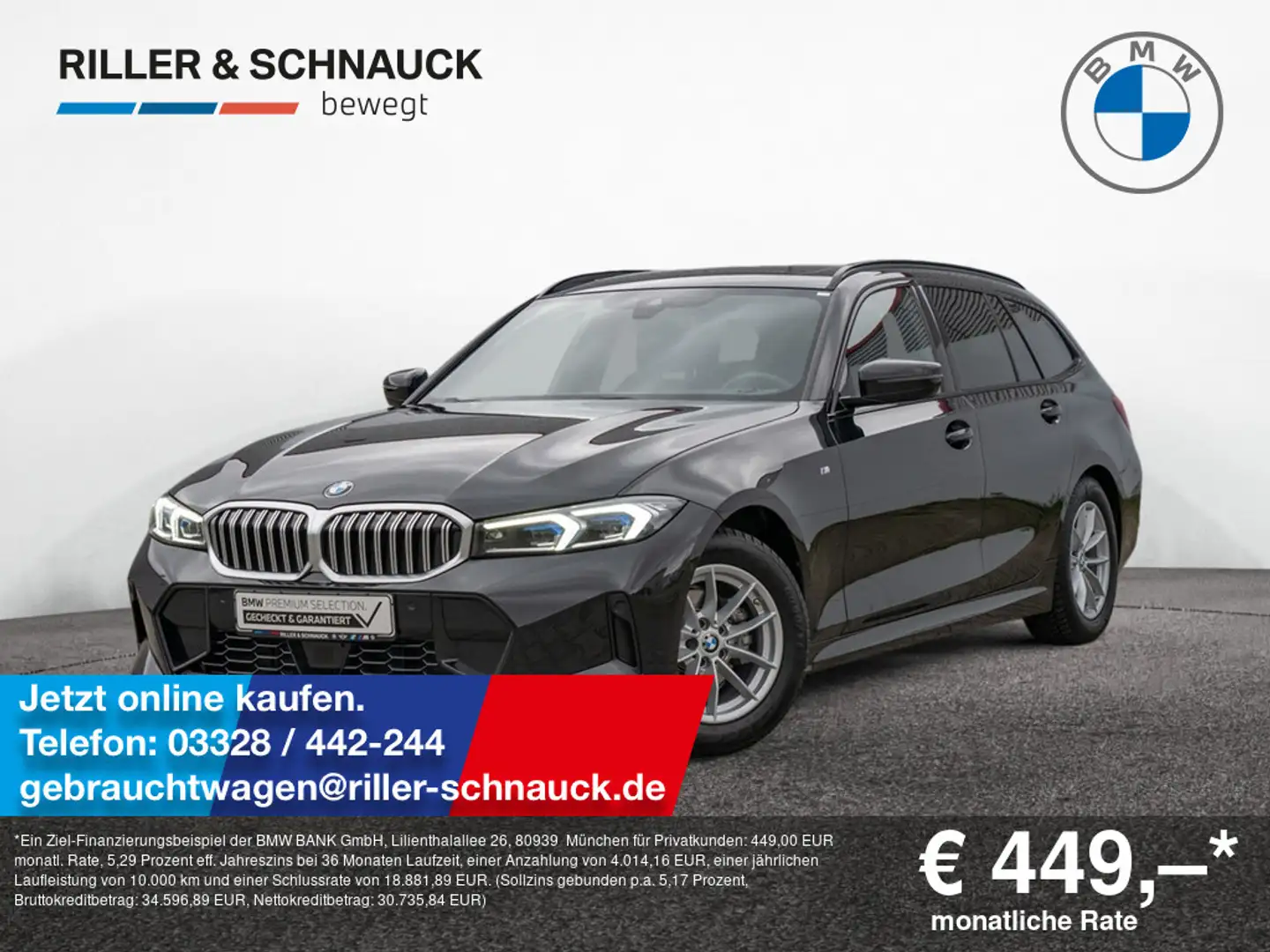 BMW 318 i Touring M-Sport PANO+HUD+ACC+MEM+KAM Schwarz - 1