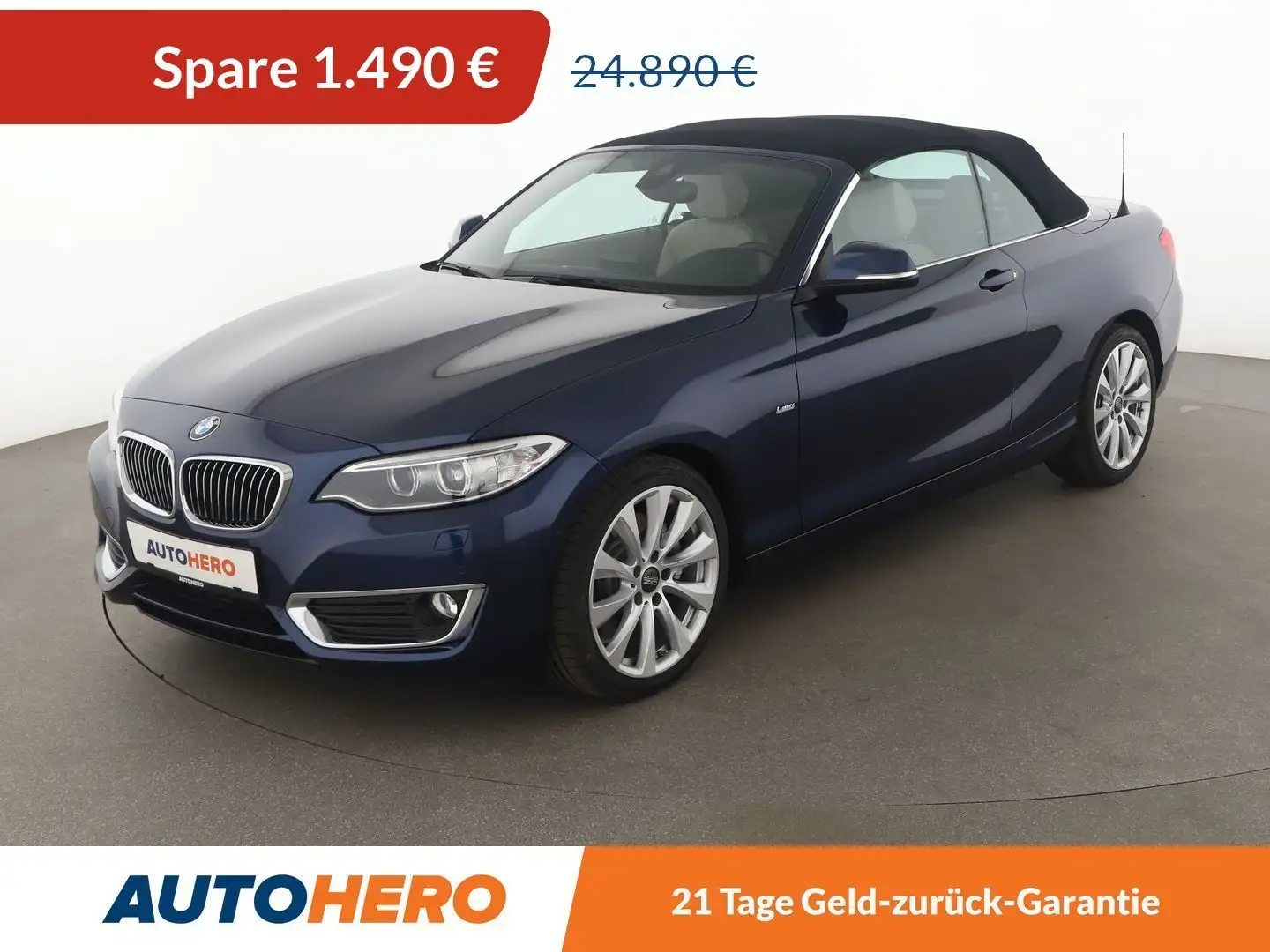 BMW 228 228i Luxury Line Aut.*NAVI*BI-XENON*TEMPO*PDC* Blau - 1