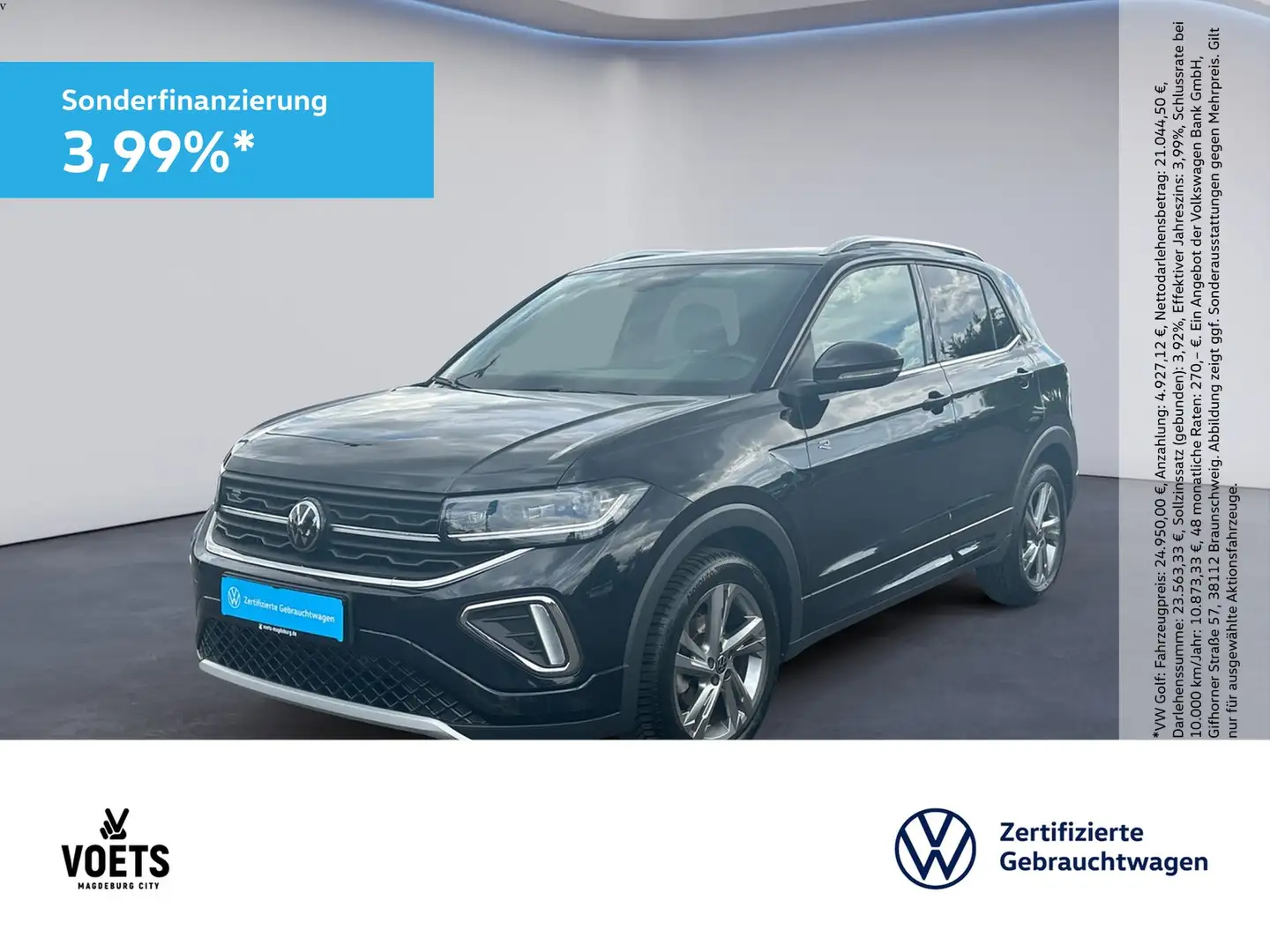 Volkswagen T-Cross 1,5 TSI R-Line DSG+KAM+IQ-DRIVE Schwarz - 1