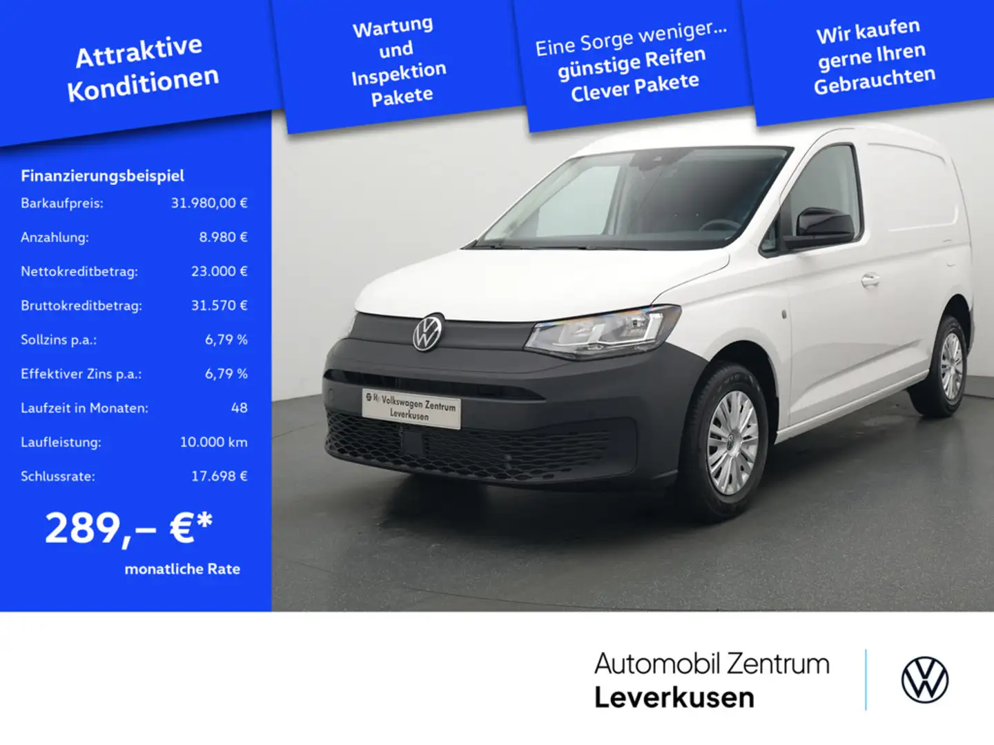 Volkswagen Caddy TDI Cargo AHK KAM PDC KLIMA HECKFLÜGELT Weiß - 1