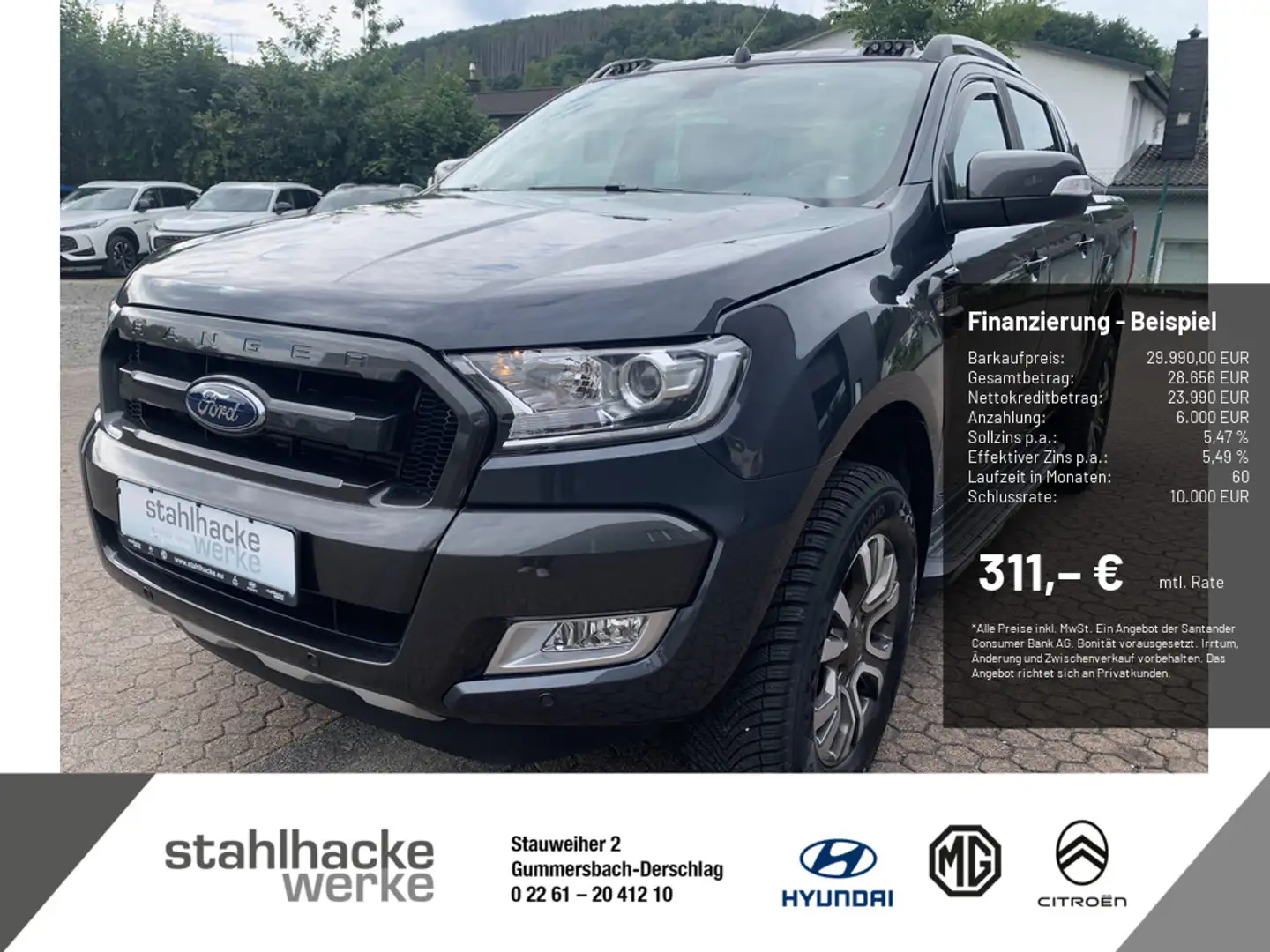 Ford Ranger 3.2 TDCi Wildtrak DK 4x4 Grey - 1