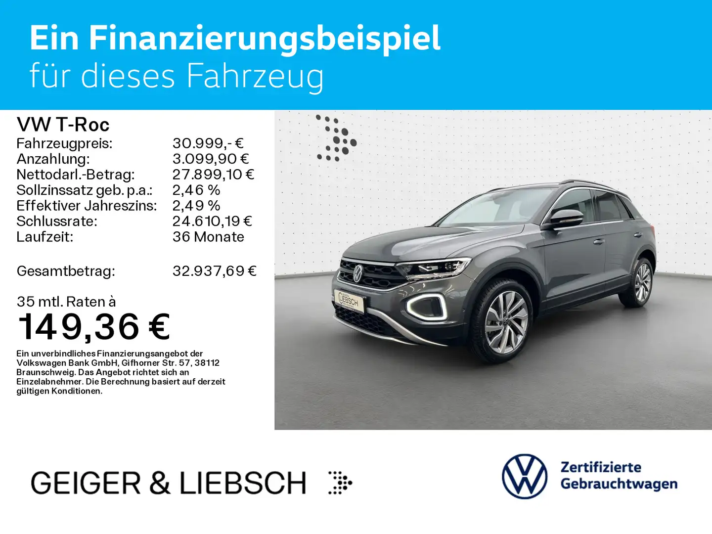 Volkswagen T-Roc 2.0 TDI DSG GOAL*LED*AHK*DIGITAL*NAVI*KAME Gris - 2