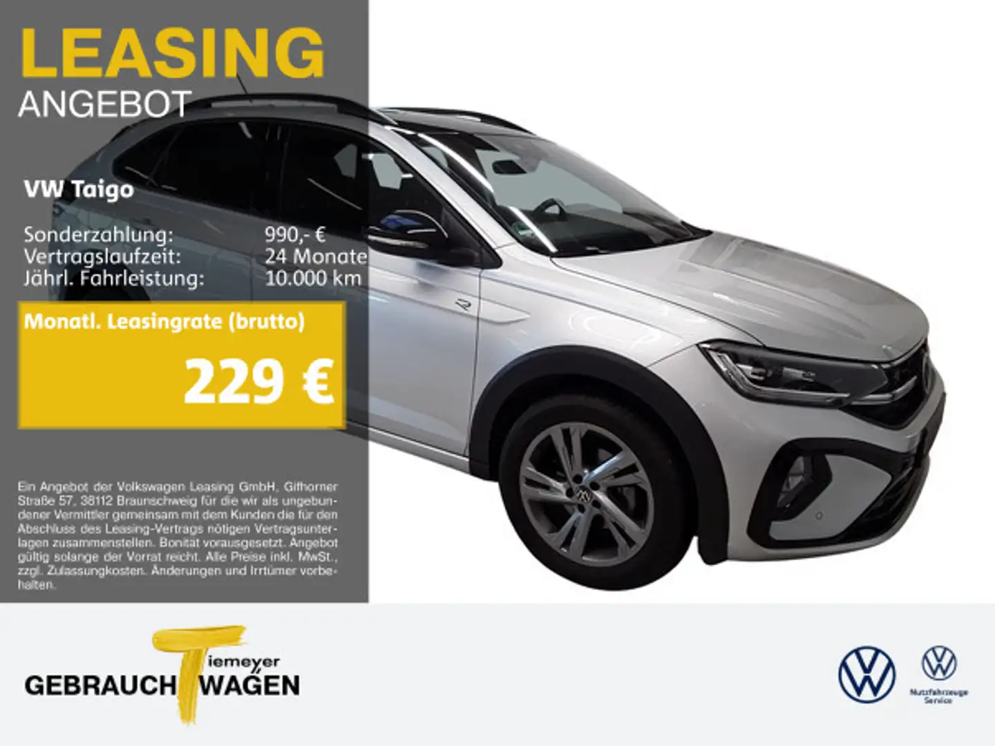 Volkswagen Taigo 1.0 TSI DSG R-LINE BEATS ASSIST KAMERA Silber - 1