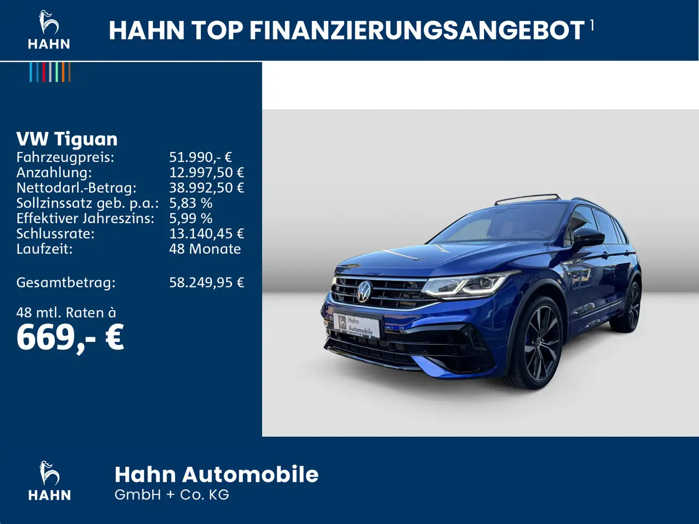 Volkswagen Tiguan R 2.0TSI DSG 4M Akrap Pano HK AreaView Blau - 2