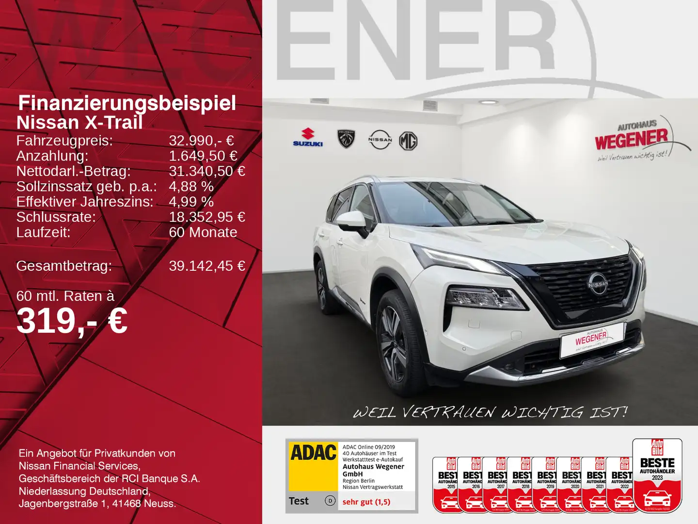 Nissan X-Trail X-TRAIL TEKNA E-POWER BOSE KAMERA NAVI WINTER Weiß - 2