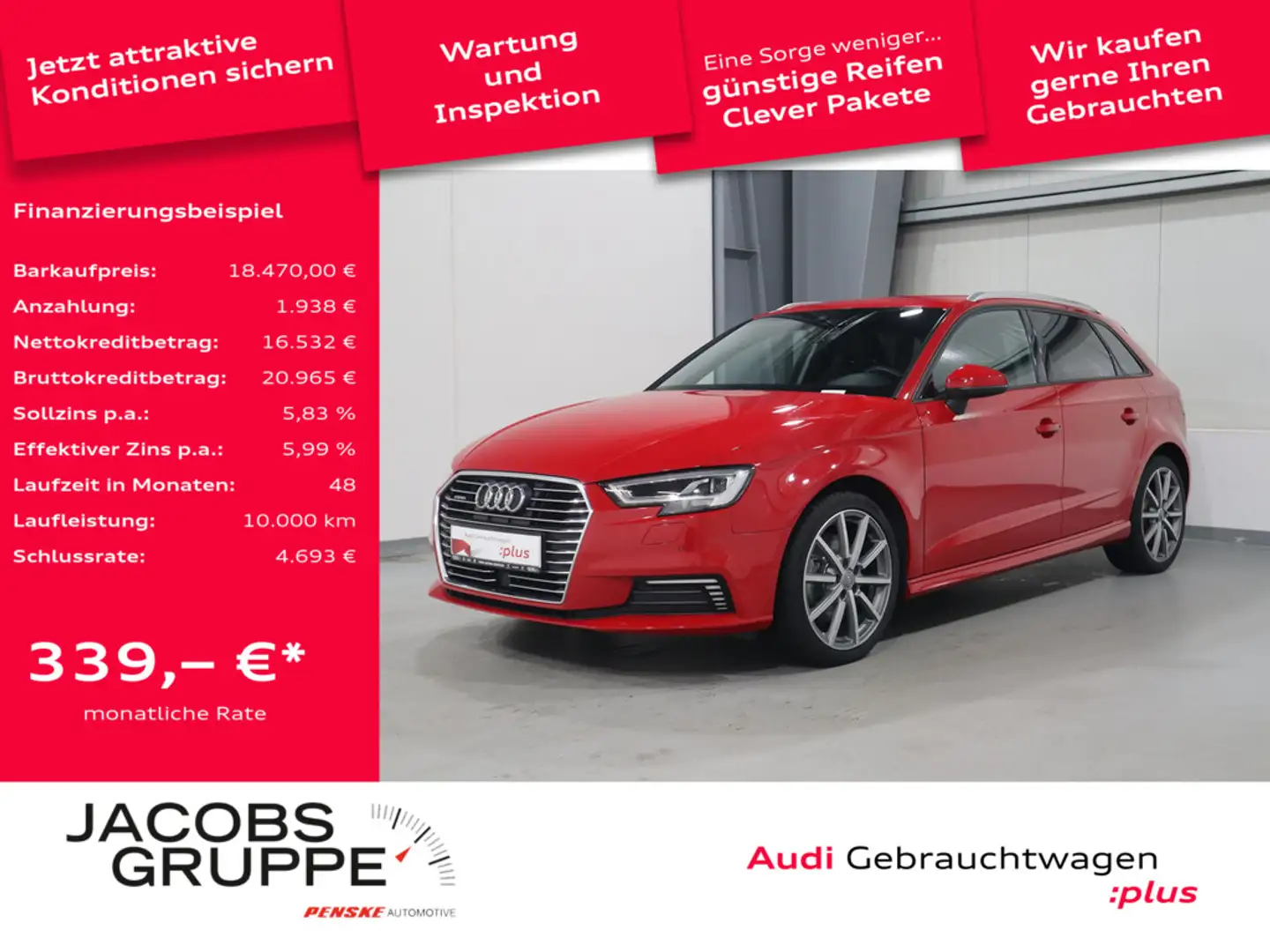 Audi A3 Sportback 40 e-tron sport VC*LED*R-Kamera * Rot - 1