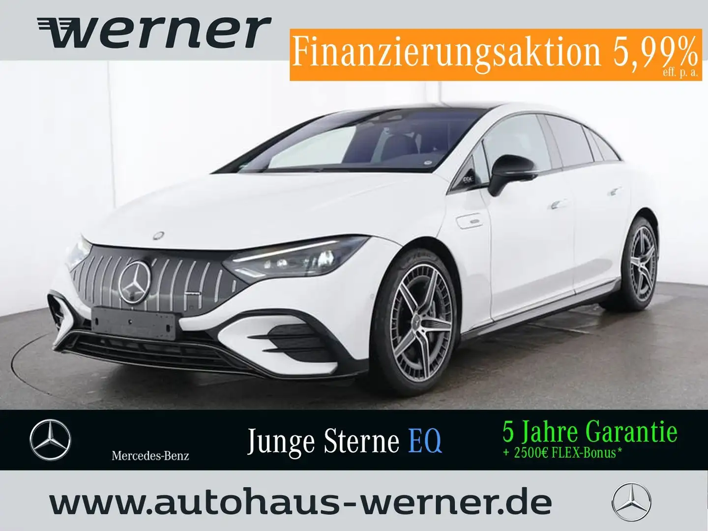 Mercedes-Benz EQE 43 4M PREM+ HYPER AKUSTIK NIGHT AIRMATI PANO Weiß - 1