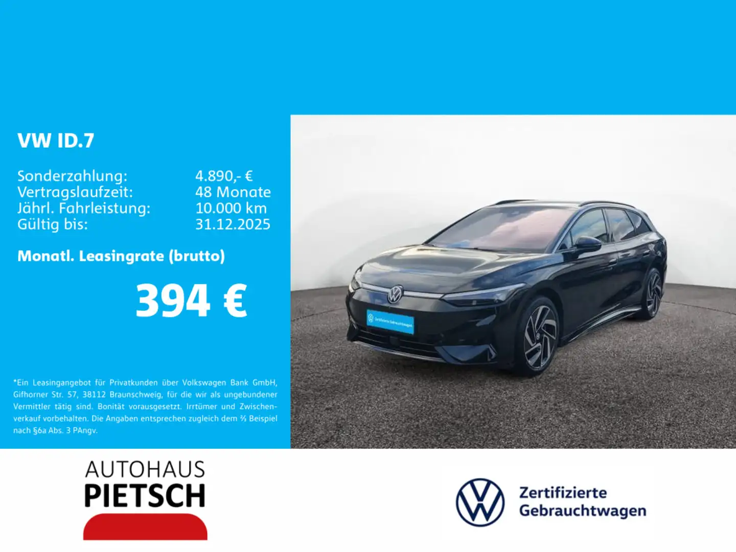 Volkswagen ID.7 Tourer Pro IQ-Light 77 kWh 360°Head-Up AHK Schwarz - 1