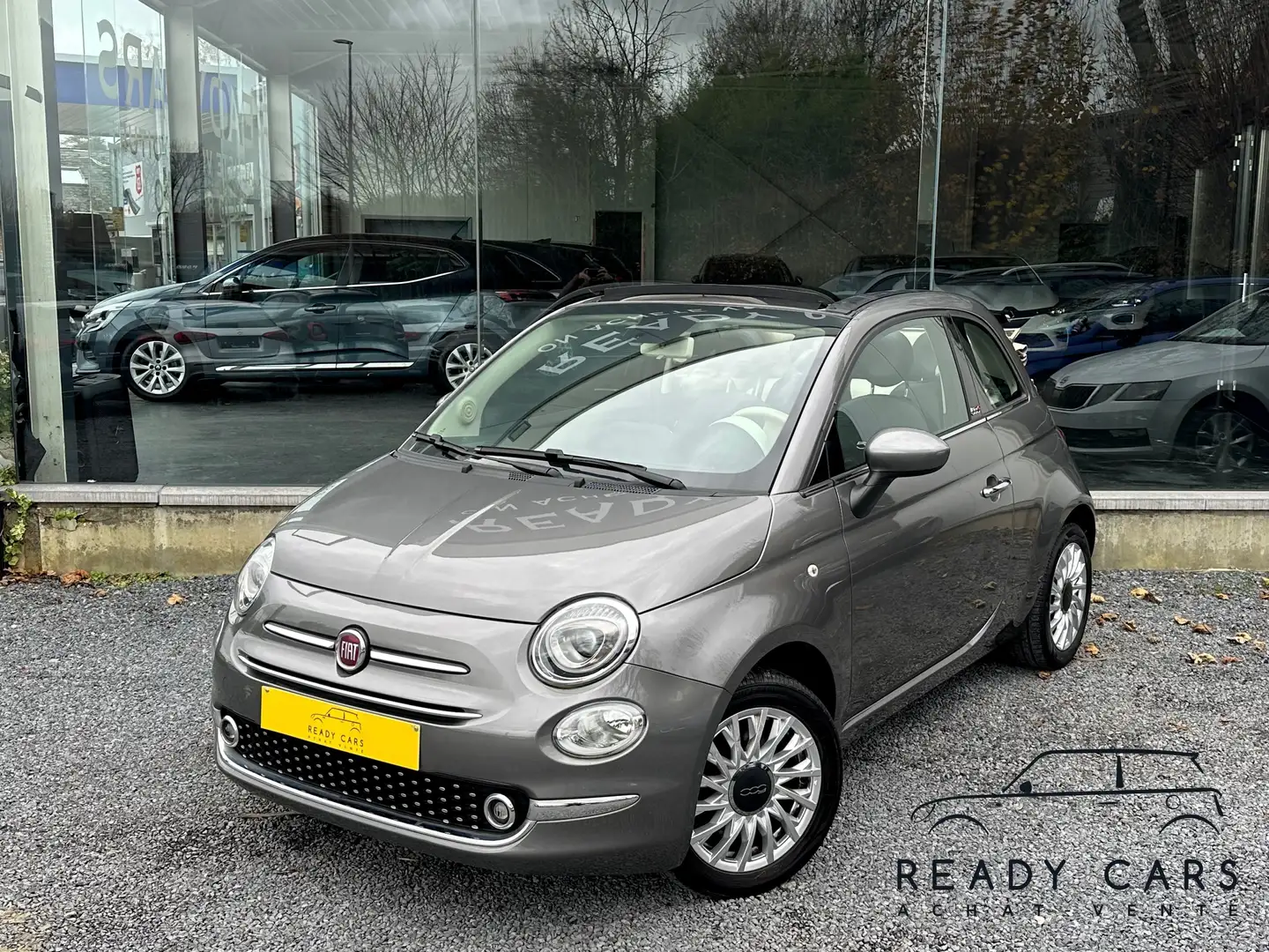 Fiat 500C 1.2*CABRIO*AUTO*CUIR*CARPLAY*NAVI*CRUISE*GARANTIE* Gris - 1