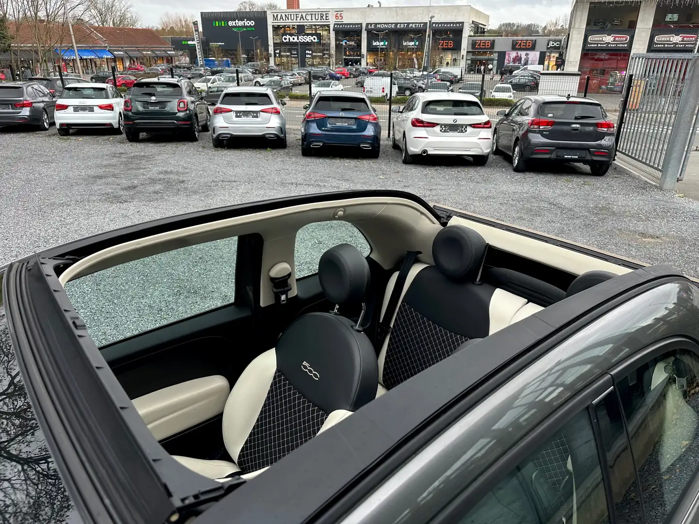 Fiat 500C 1.2*CABRIO*AUTO*CUIR*CARPLAY*NAVI*CRUISE*GARANTIE* Gris - 2