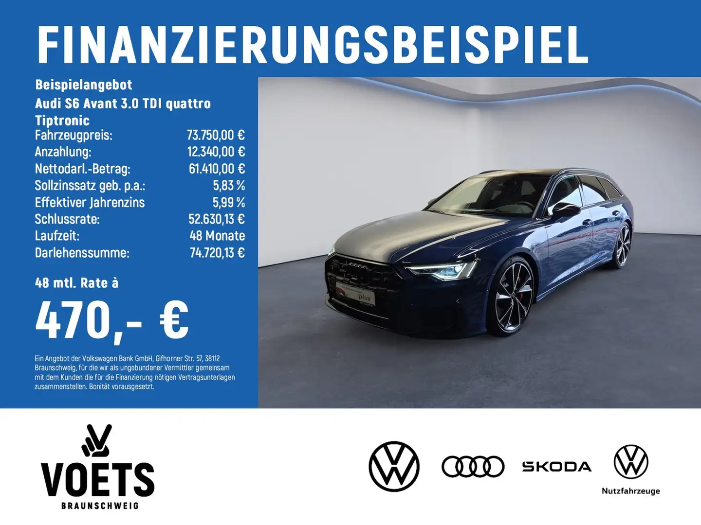 Audi S6 Avant 3.0 TDI quattro Tiptronic MATRIX-LED+HuD+... Blau - 2