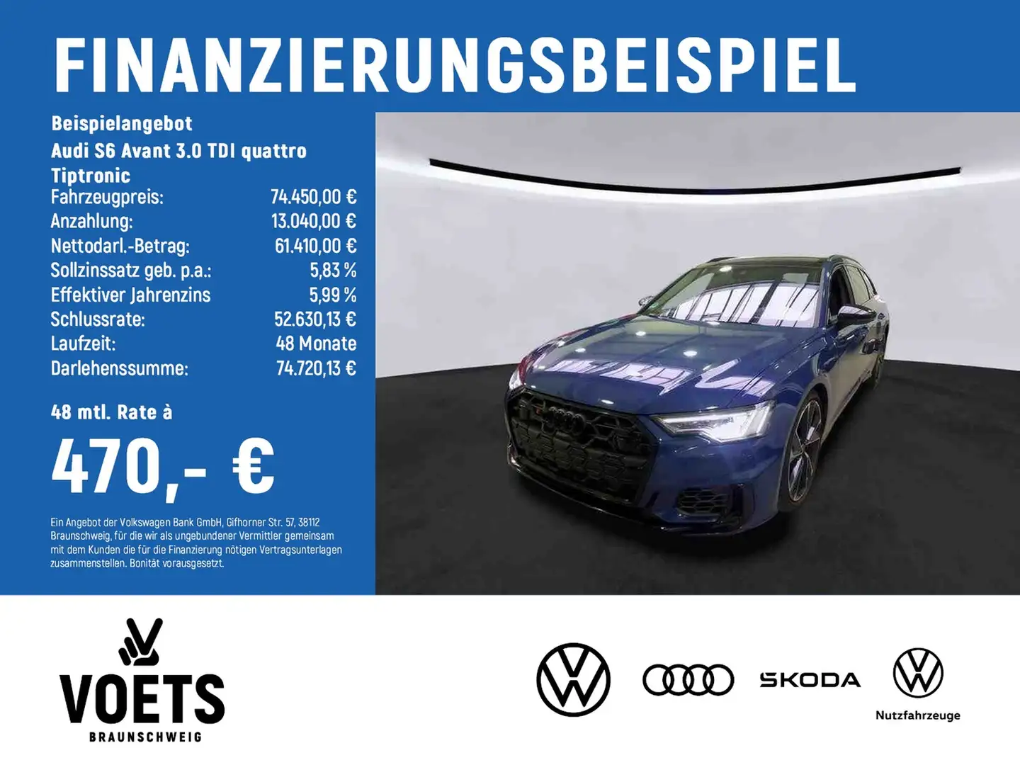 Audi S6 Avant 3.0 TDI quattro Tiptronic MATRIX-LED+HuD+... Blau - 2