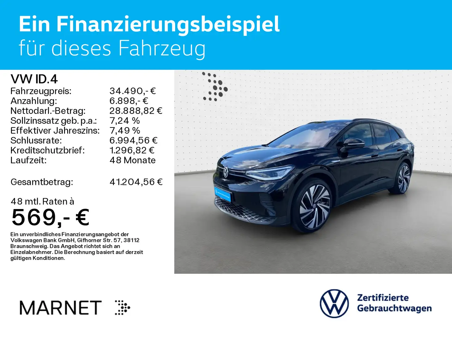 Volkswagen ID.4 Pro Performance*82 kWh* Navi*Wärmep.*AHK*Pa Zwart - 2
