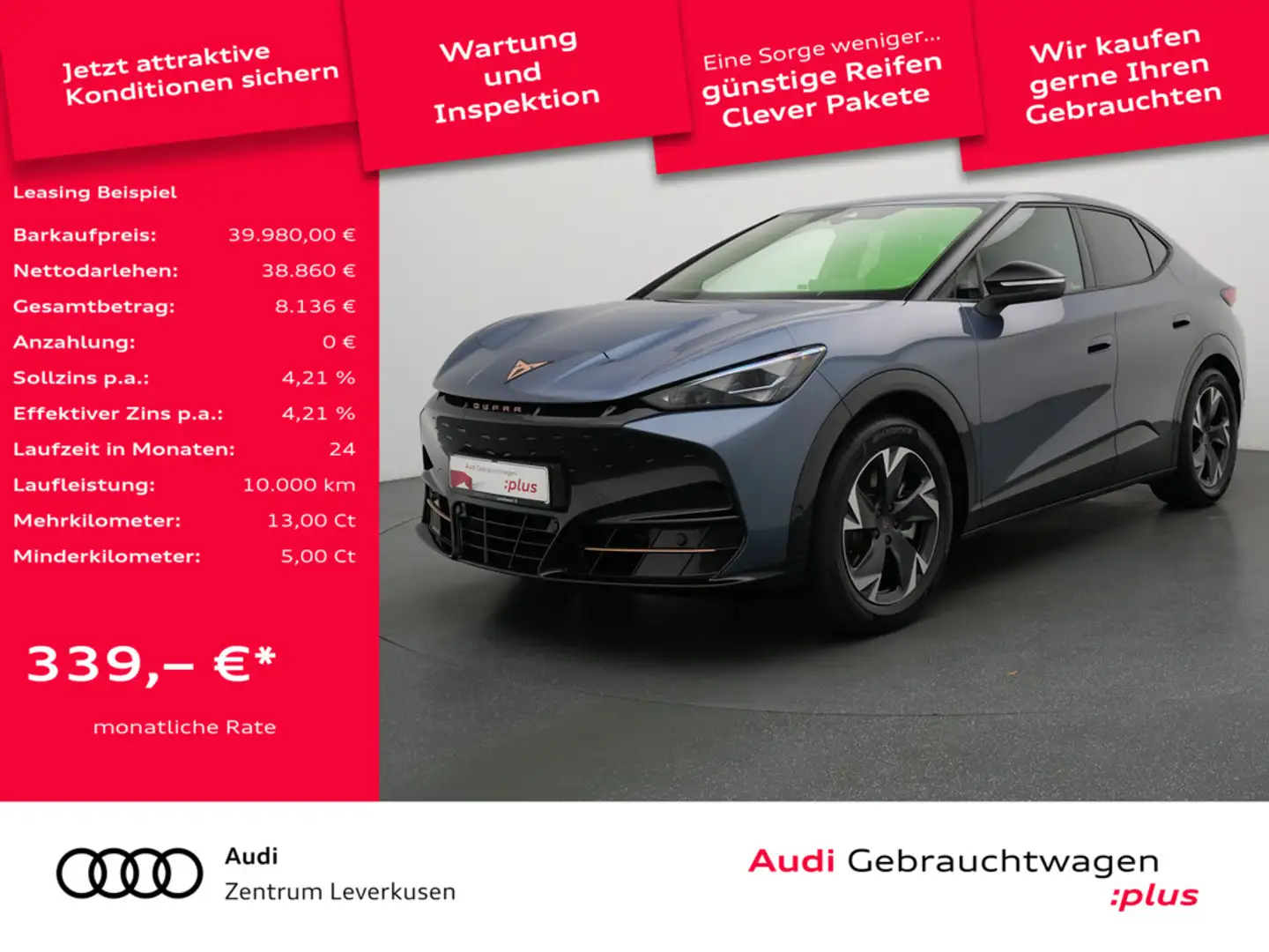 CUPRA Tavascan Endurance NAVI VIRT LEDER ACC KAM LE Blau - 1