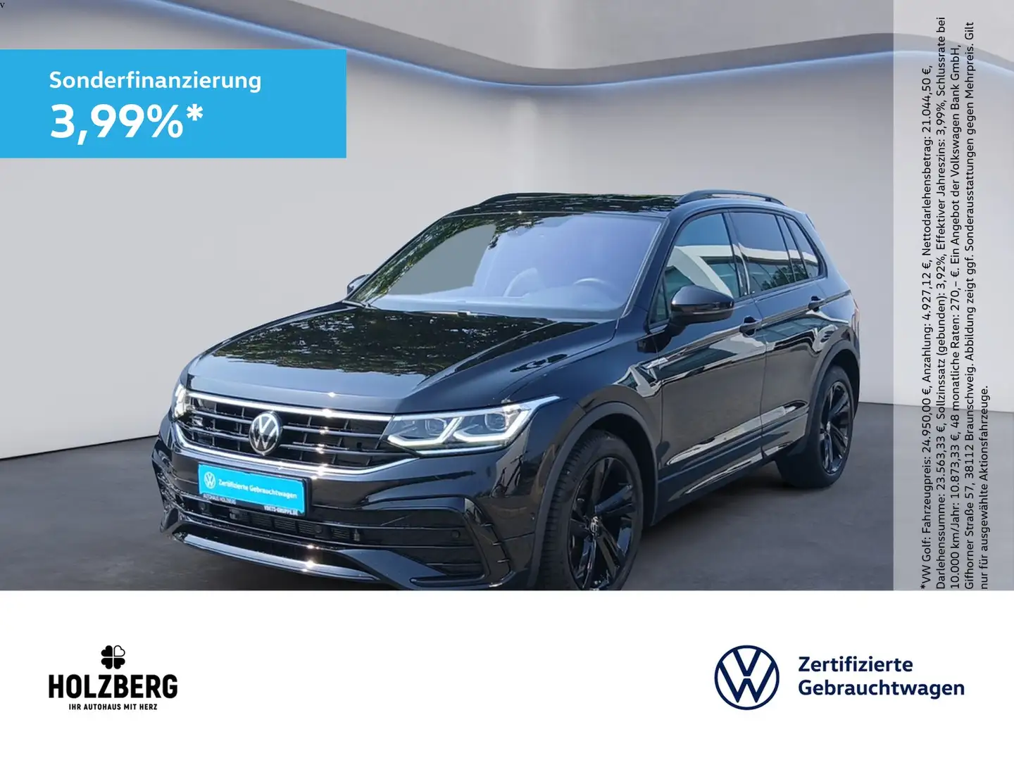 Volkswagen Tiguan 2.0 TDI R-Line 4Motion AHK+PANO+ACC+RFK Schwarz - 1
