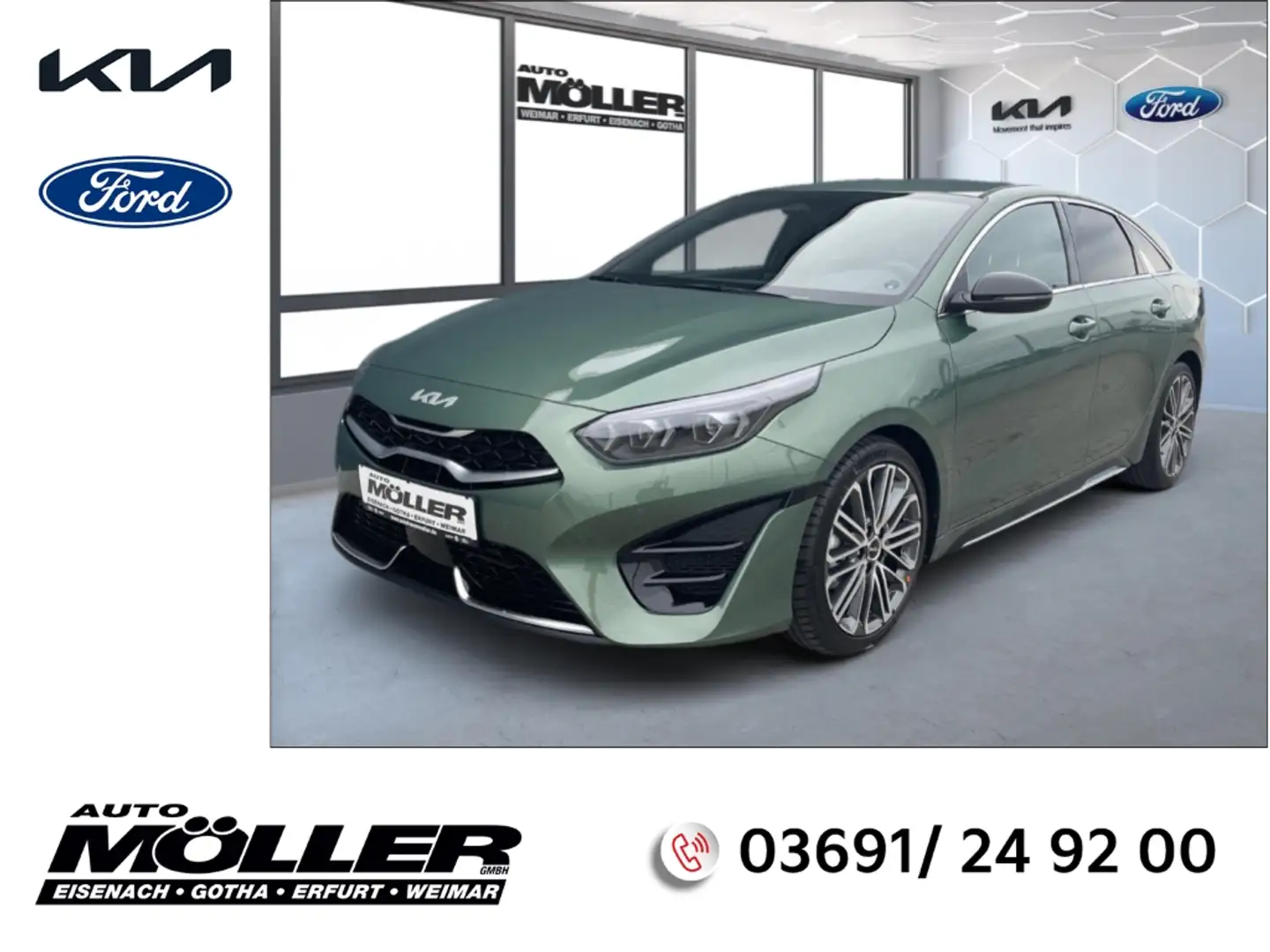Kia ProCeed / pro_cee'd 1.5T DCT7 GT-Line Leder Tech 18'' Kamera ACC JBL-S Zelená - 1