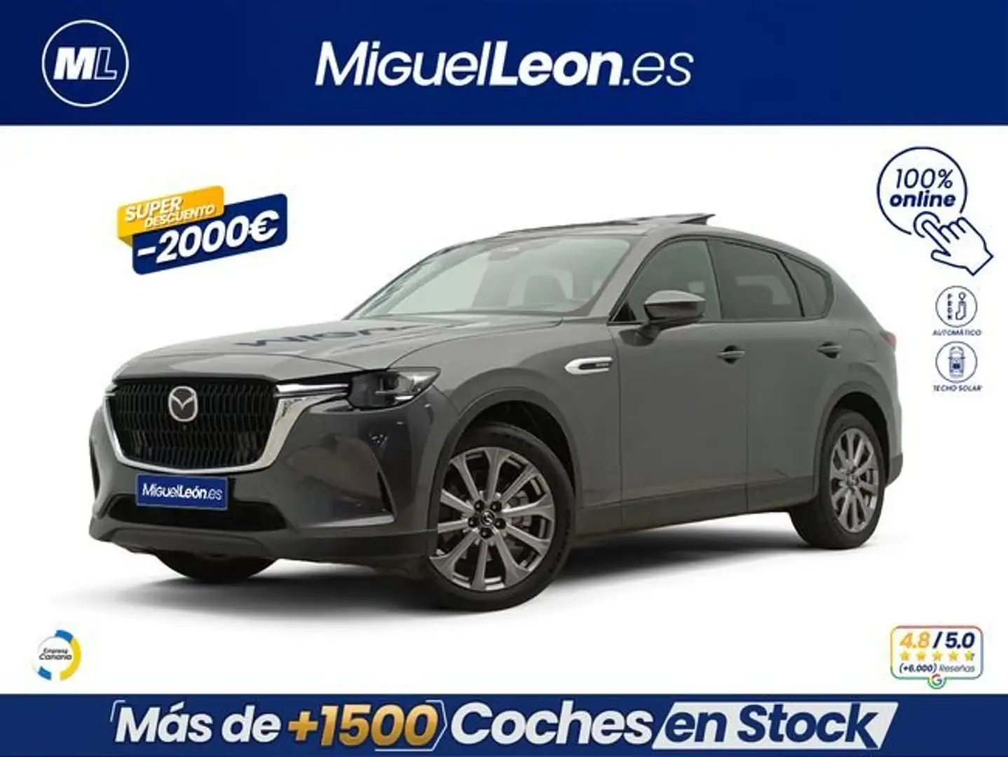 Mazda CX-60 2.5L e-Skyactiv-G PHEV Exclusive-Line AWD Gris - 1