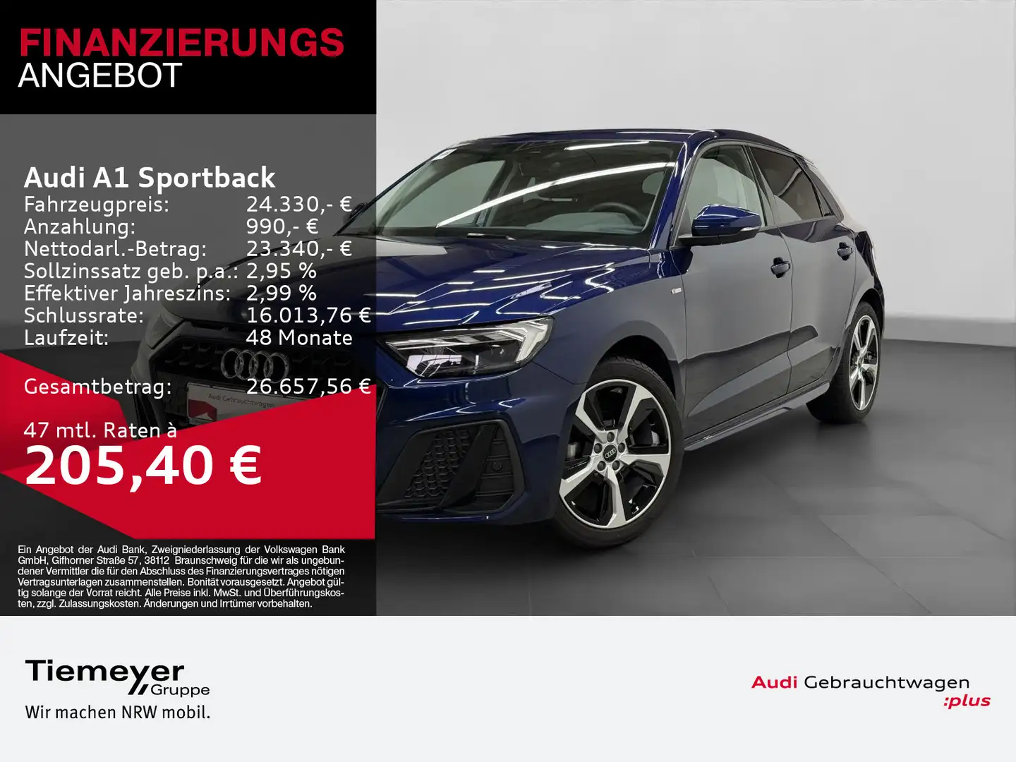 Audi A1 25 TFSI S LINE SONOS LM17 LED KAMER Blau - 1