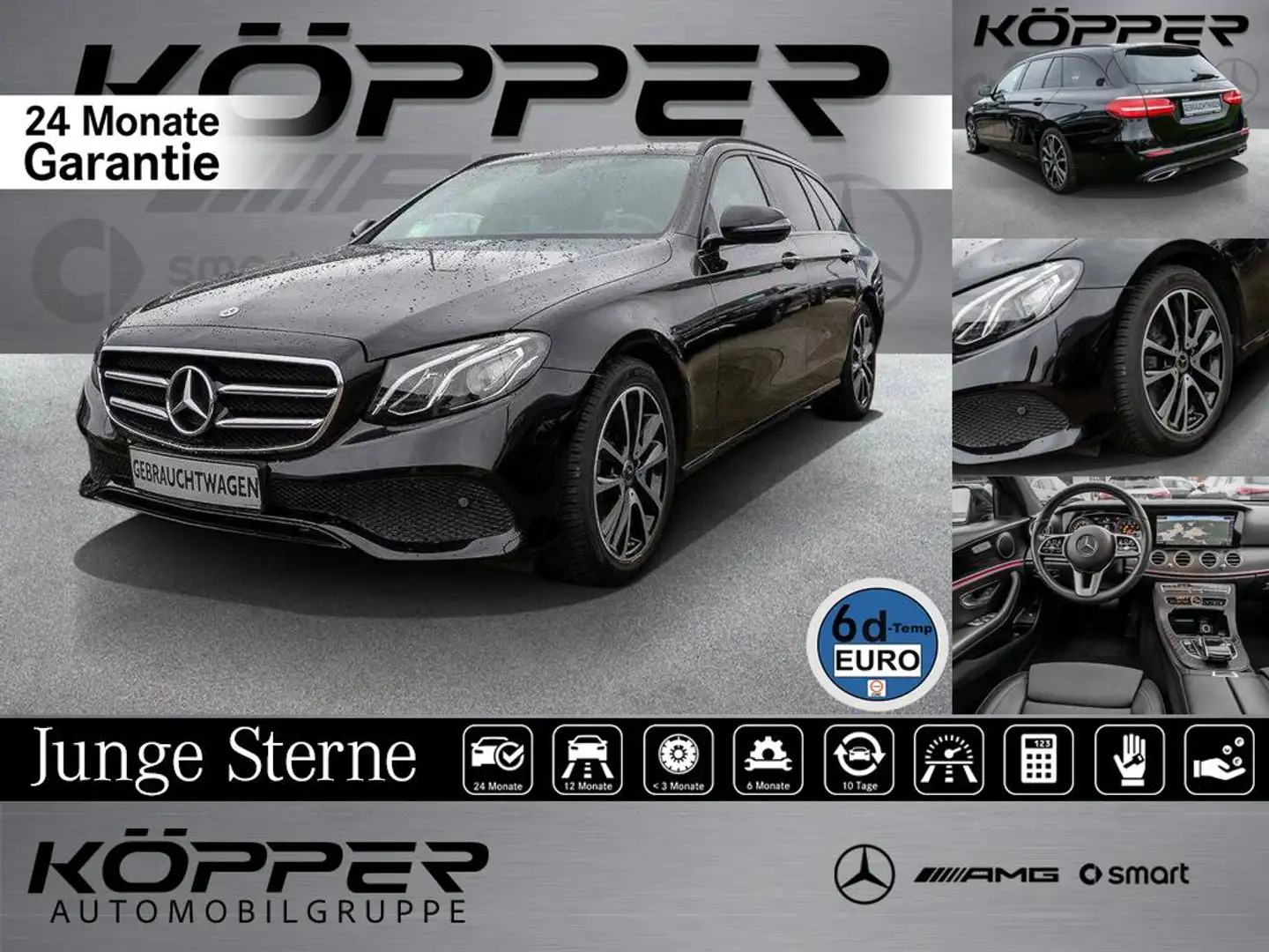 Mercedes-Benz E 200 T Avantgarde ATG Schiebedach Navi Kamera Noir - 1