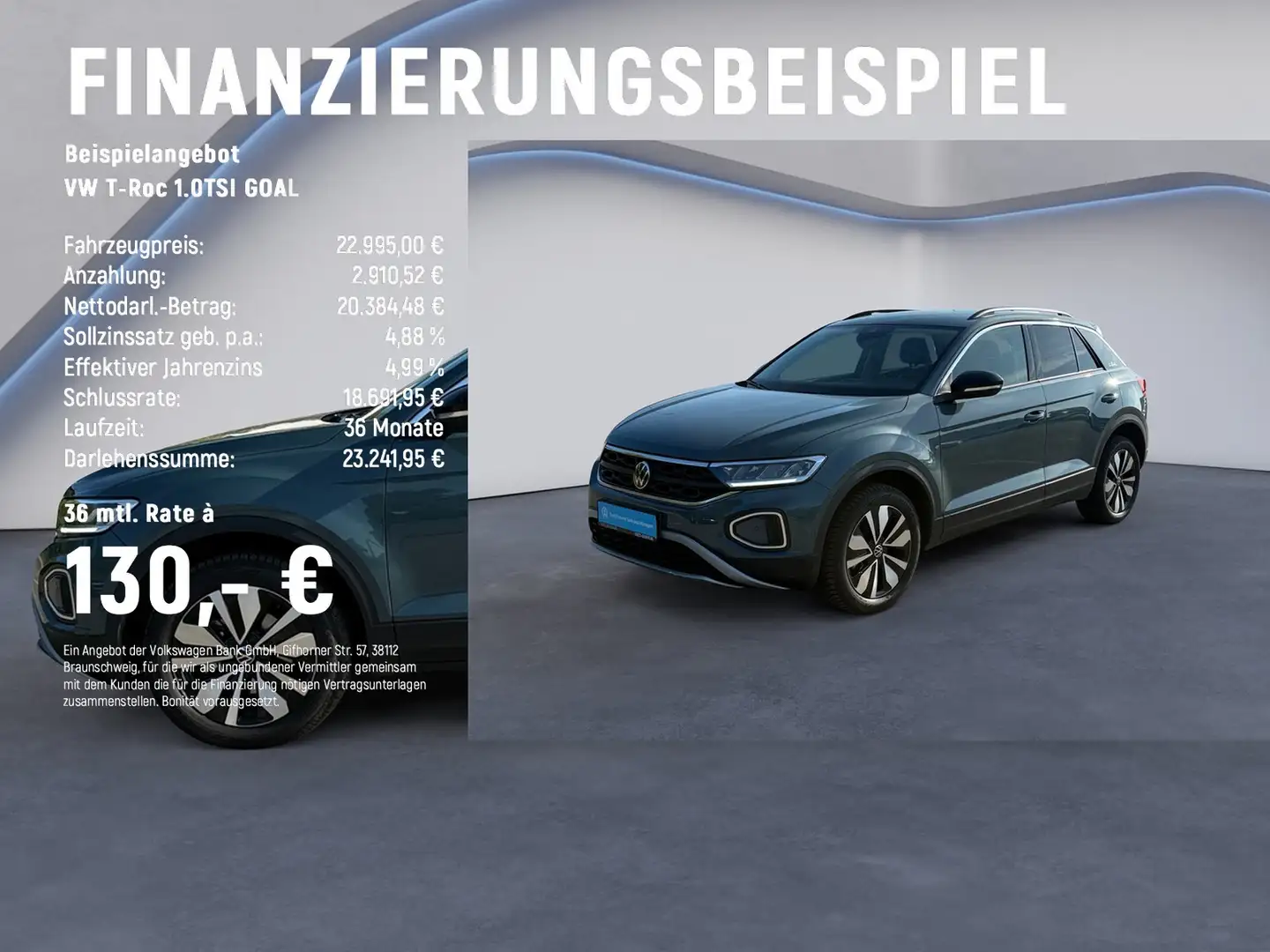 Volkswagen T-Roc 1.0TSI GOAL LED+Sitzhzg.+PDC+Navi Blu/Azzurro - 2