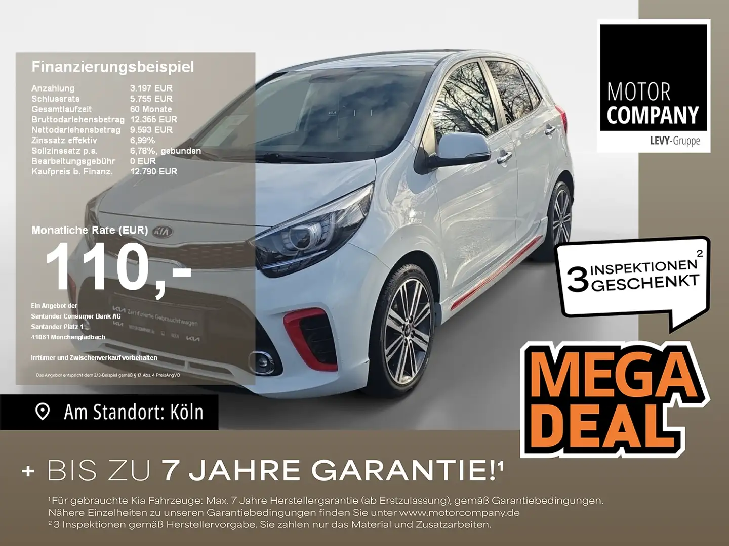 Kia Picanto 1.2 GT Line ISG GT-Line ++AT+KAMERA+NAVI+ Weiß - 1