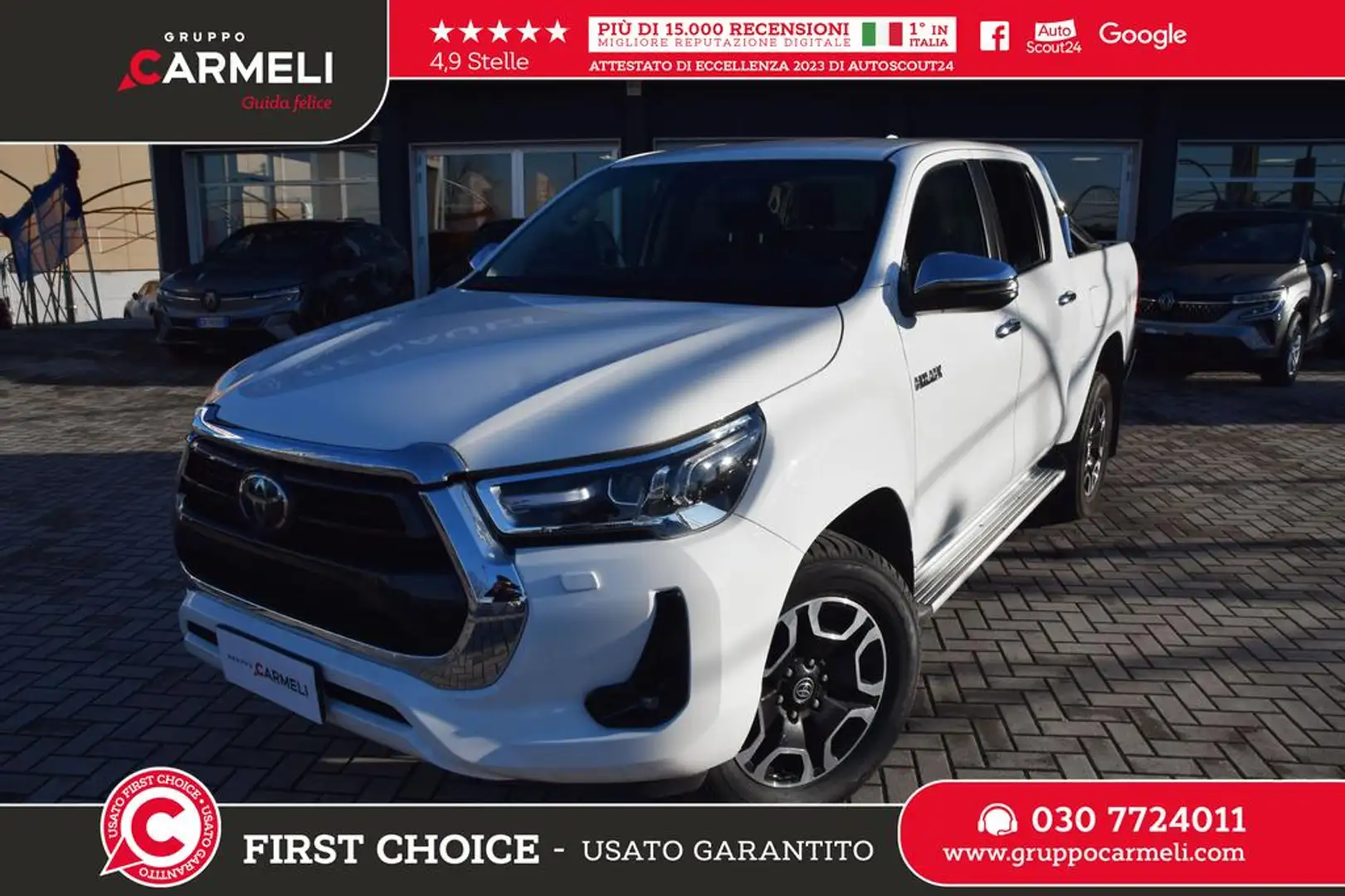 Toyota Hilux 2.4 d-4d double cab Lounge 4wd auto - IVA ESCLUSA Bianco - 1