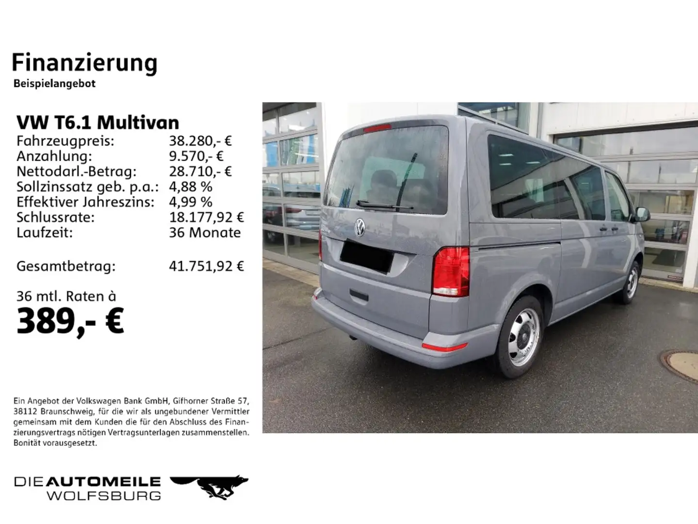 Volkswagen T6.1 Multivan 2.0 TDI Family AHK/Tempo/Einparkhi Grau - 2