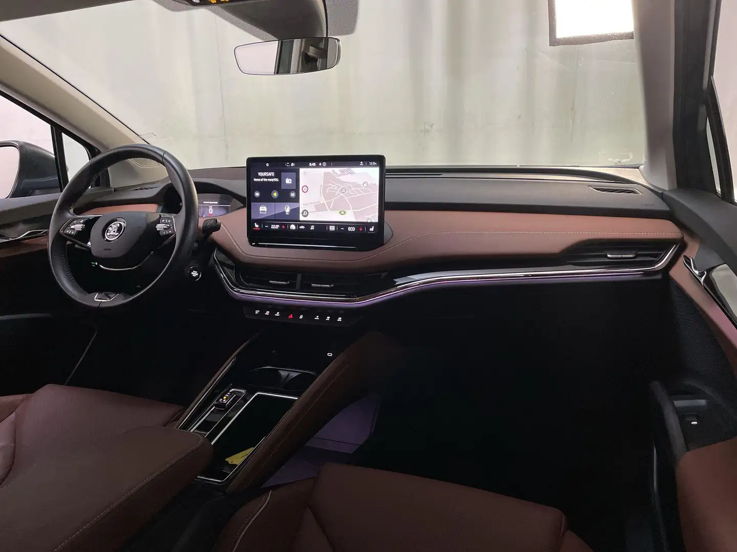 Skoda Enyaq iV 80 Leder Camera Stoelverwarming Navigatie Sfeer Gris - 2