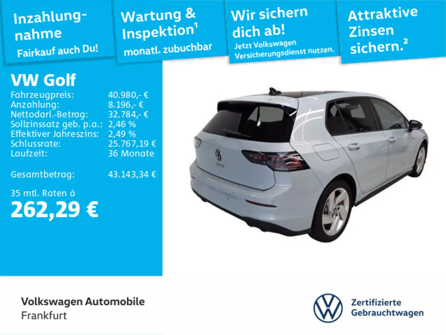 Volkswagen Golf GTE VIII 1.5 TSI DSG eHybrid GTE Black Style Pa Blau - 1