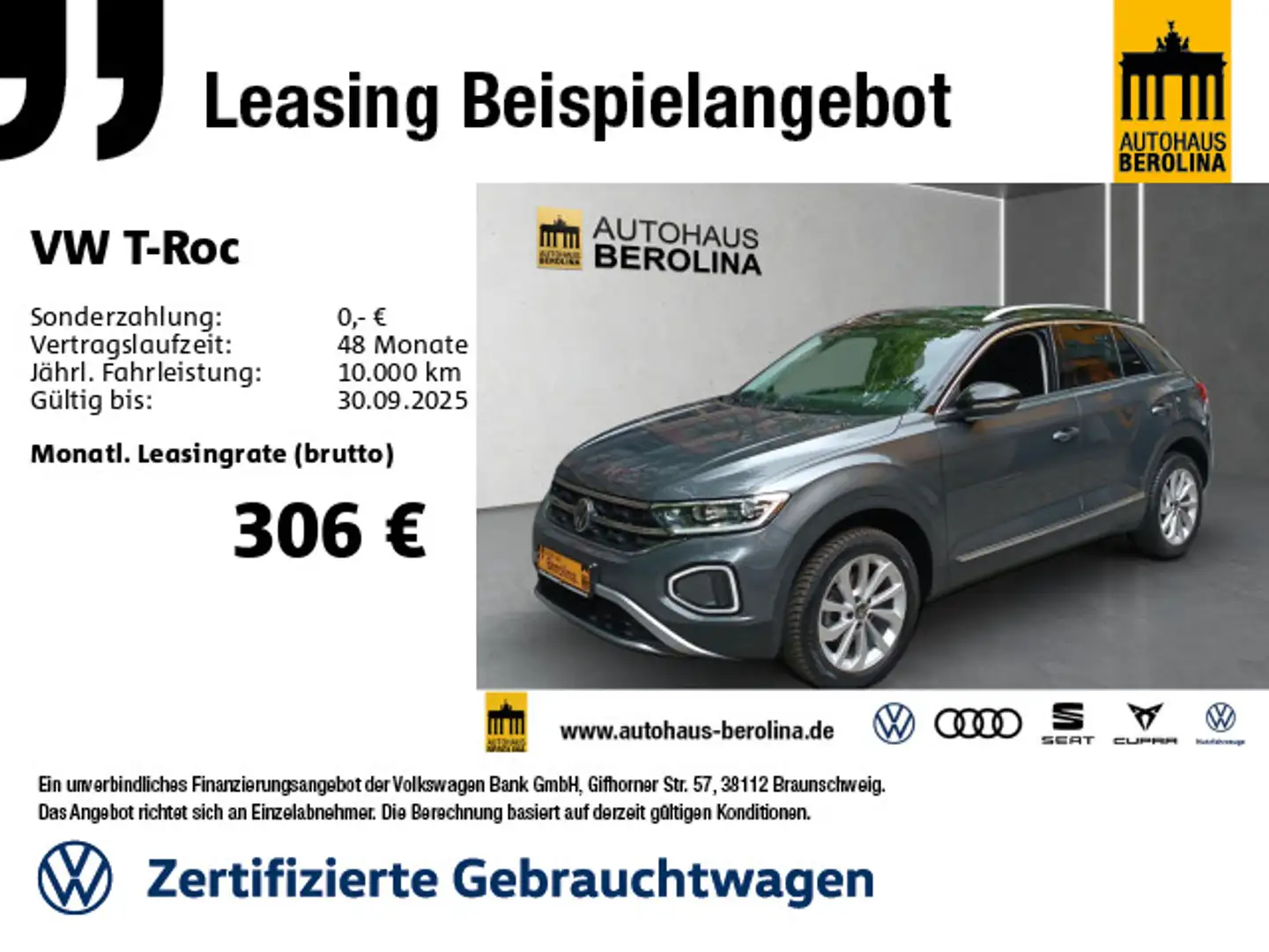 Volkswagen T-Roc 1.5 TSI Style DSG *AHK*ACC*LED+*NAV*SHZ* Grau - 1