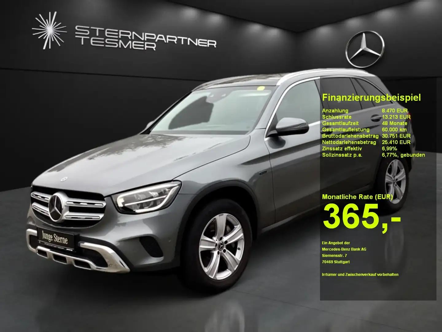 Mercedes-Benz GLC 300 de 4M +MBUX+AHK+PANO+Distronic+Burmester Grau - 1