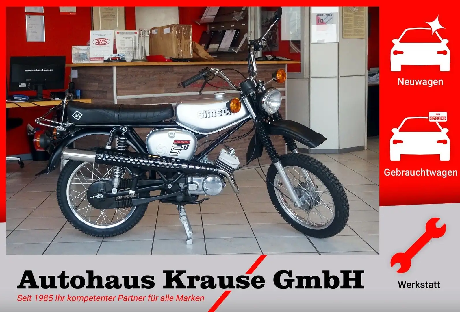 Simson S 51 Enduro 1987-Neurestauriert/12 V VAPE/4 GANG Plateado - 1