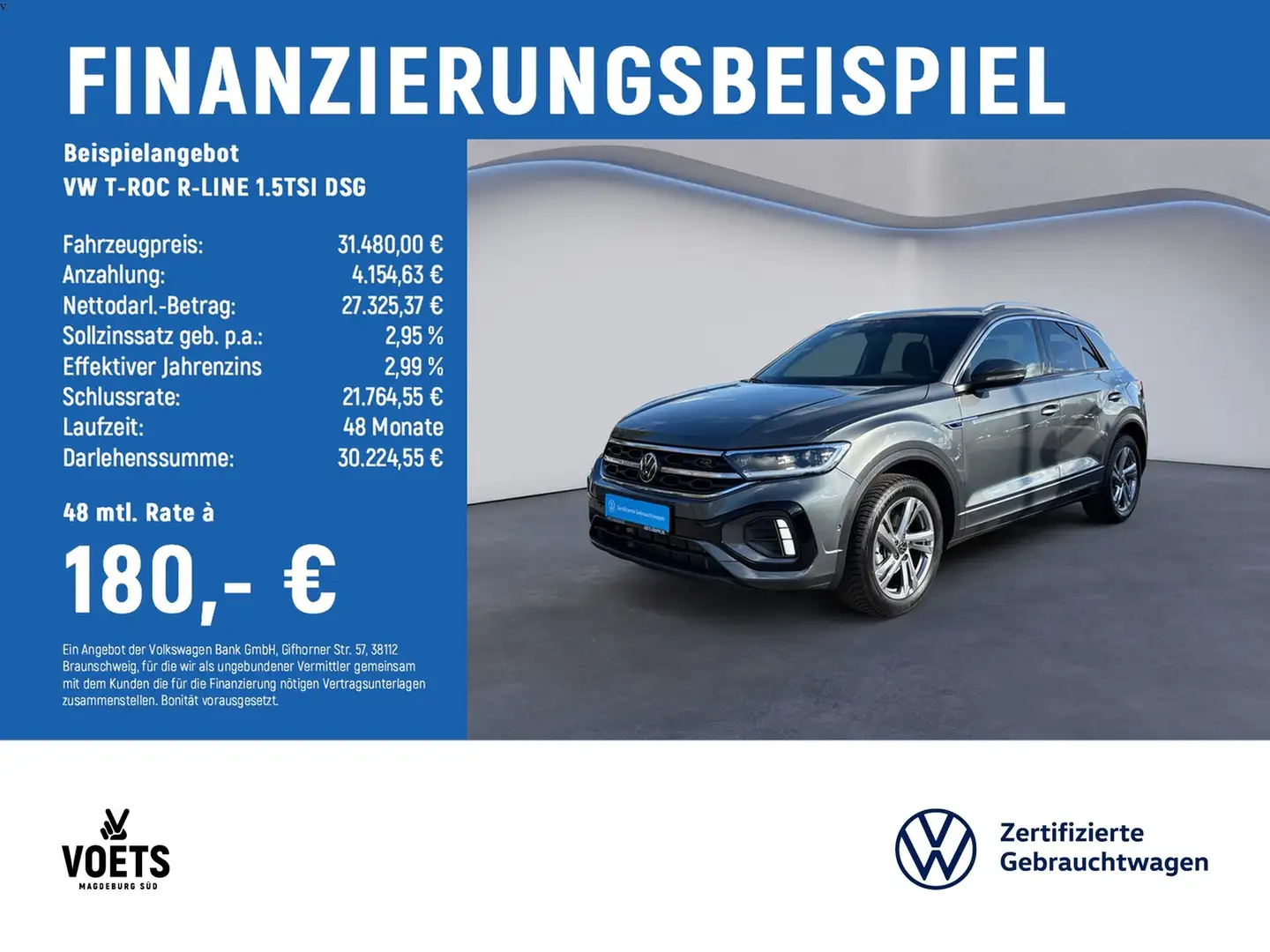 Volkswagen T-Roc R-LINE 1.5TSI DSG LEDPLUS+NAVI+ACC+EASY OP Grau - 2
