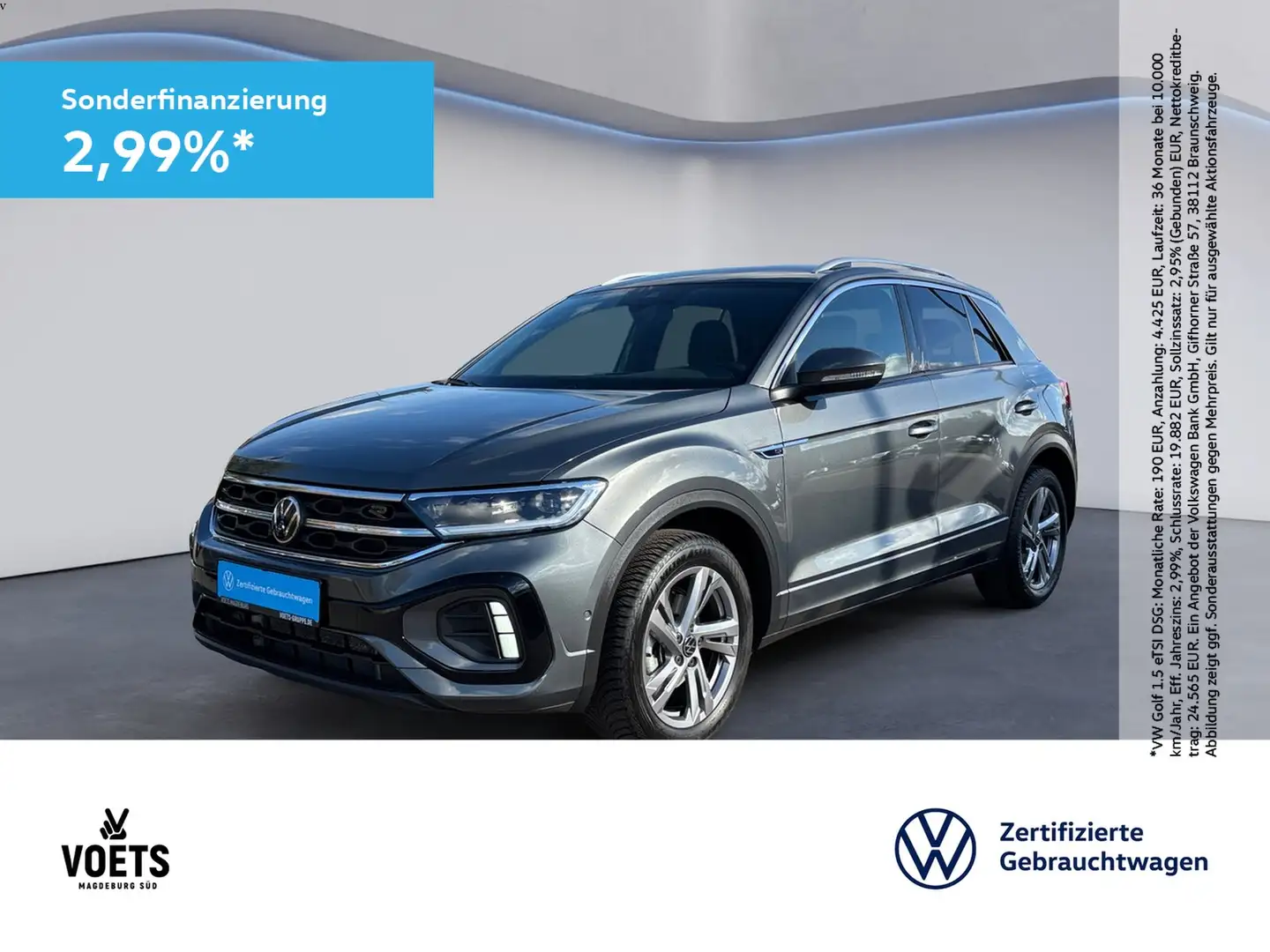 Volkswagen T-Roc R-LINE 1.5TSI DSG LEDPLUS+NAVI+ACC+EASY OP Grau - 1