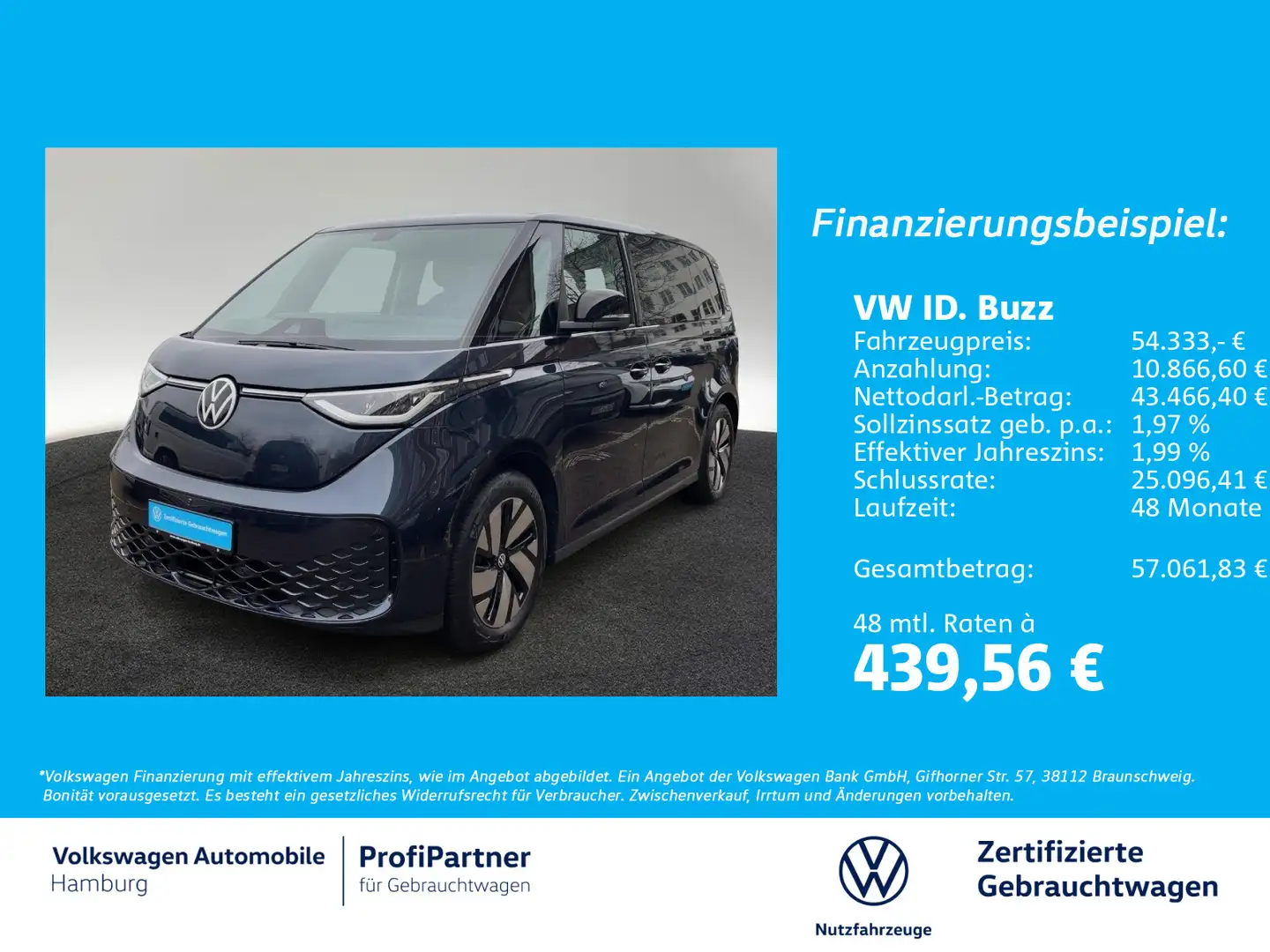 Volkswagen ID. Buzz ID.Buzz AHK 360° LED Navi Park-Assist AppConnect Blau - 1