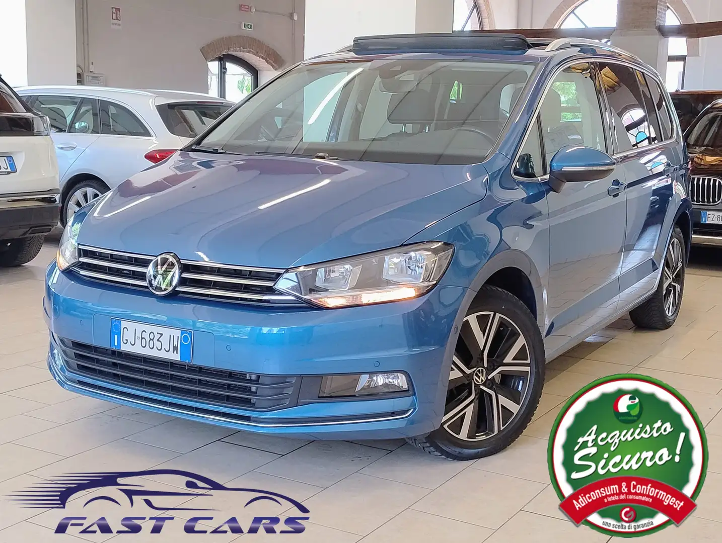 Volkswagen Touran 2.0 tdi EXECUTIVE - TETTO 7POSTI ALCANTARA KEYLESS Blauw - 1