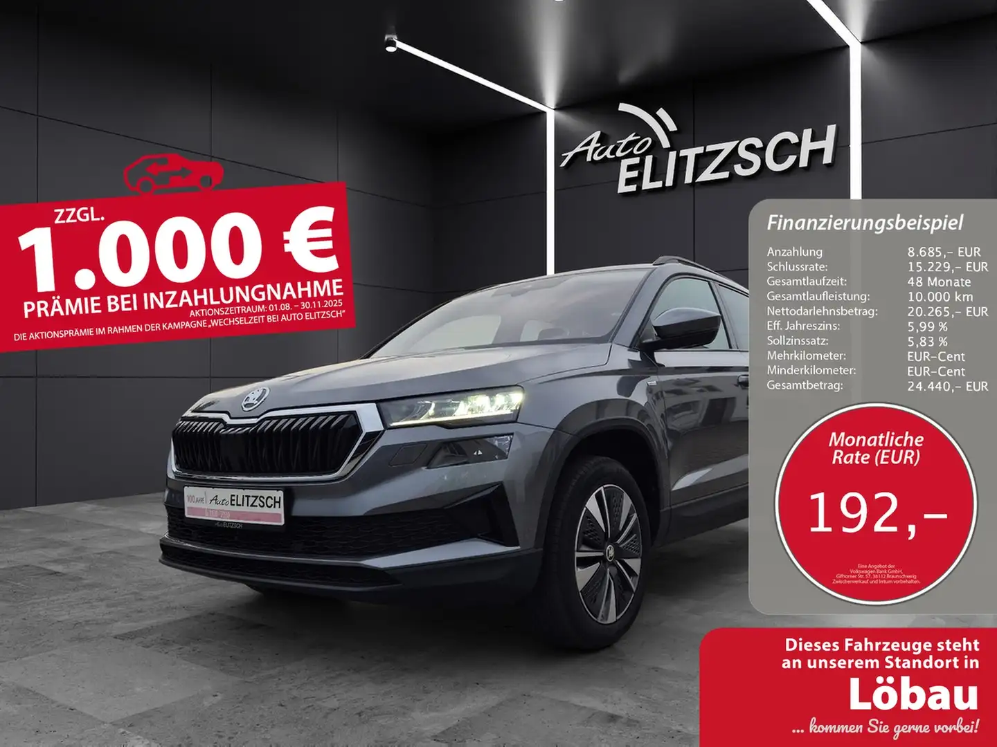 Skoda Karoq TSI Tour DSG LED Navi ACC RFK SH Grau - 1