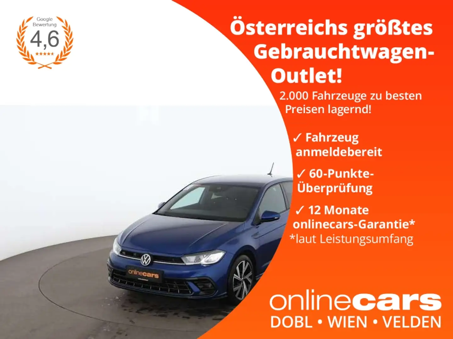 Volkswagen Polo VI 1.0 TSI R-Line Aut LED RADAR SITZHZG Blau - 1