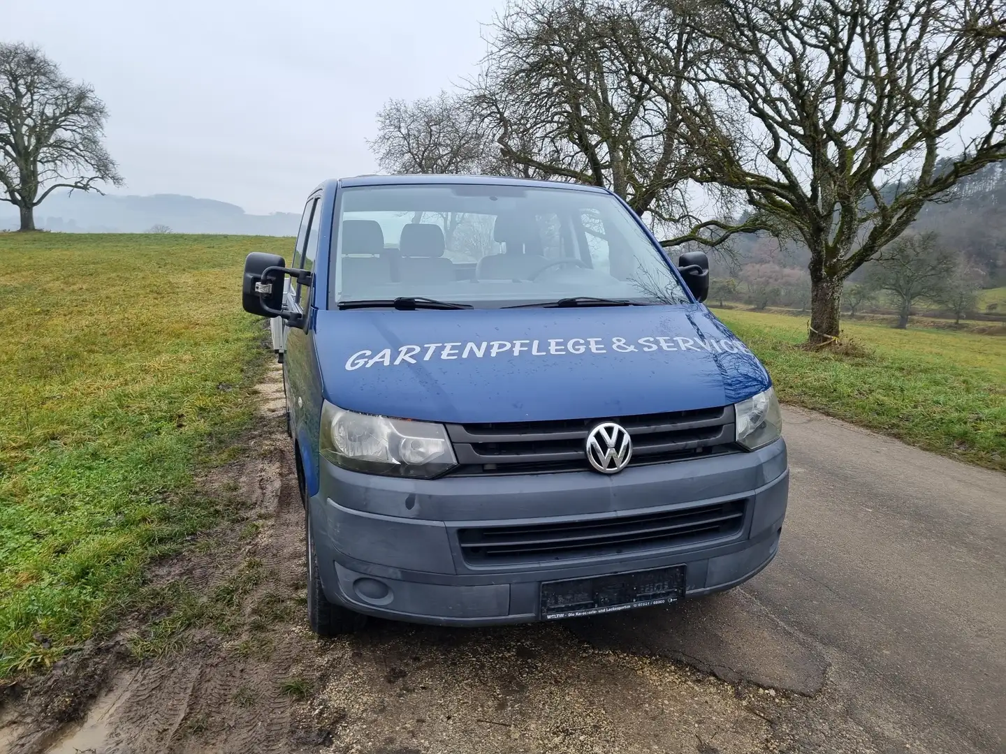 Volkswagen T5 Transporter Pritsche Doppelkabine Klima Standheizung SHZ AHK Blau - 2